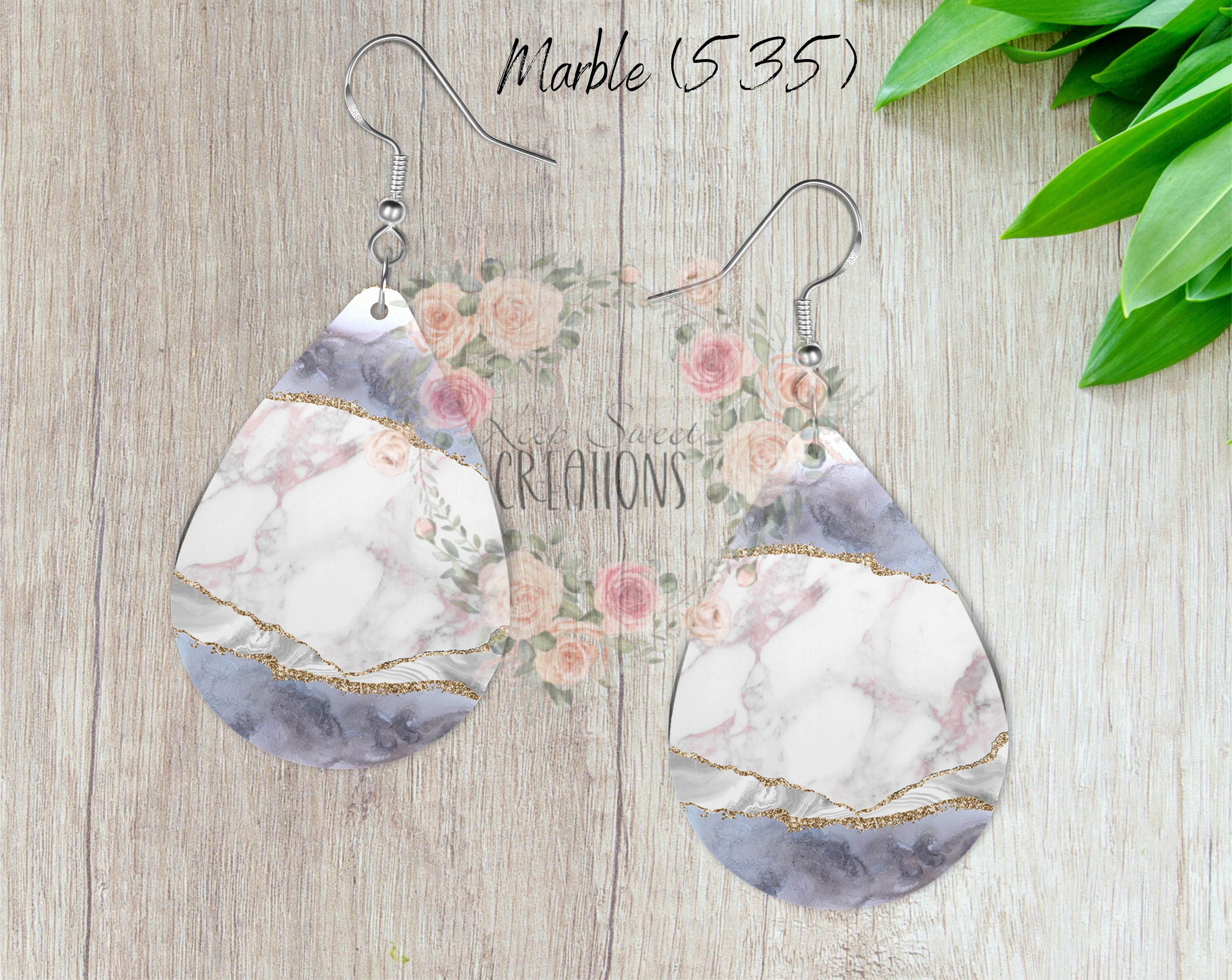 Teardrop Earrings – Stylish Sublimation Dangle Jewelry (Multiple Designs)