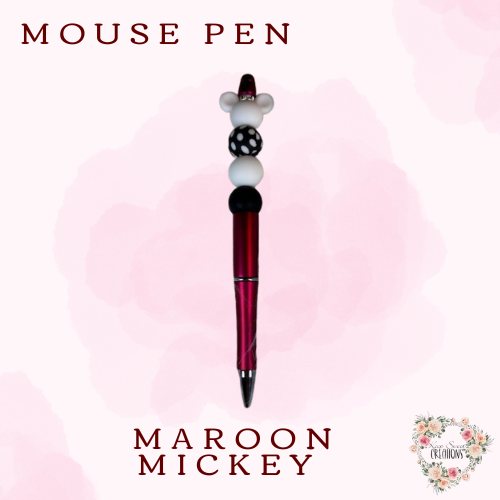 Mouse Beaded Pens – Cute Polka Dot Pen | Disney-Inspired Stationery Gift for Teachers, Students &amp; Mouse Fans