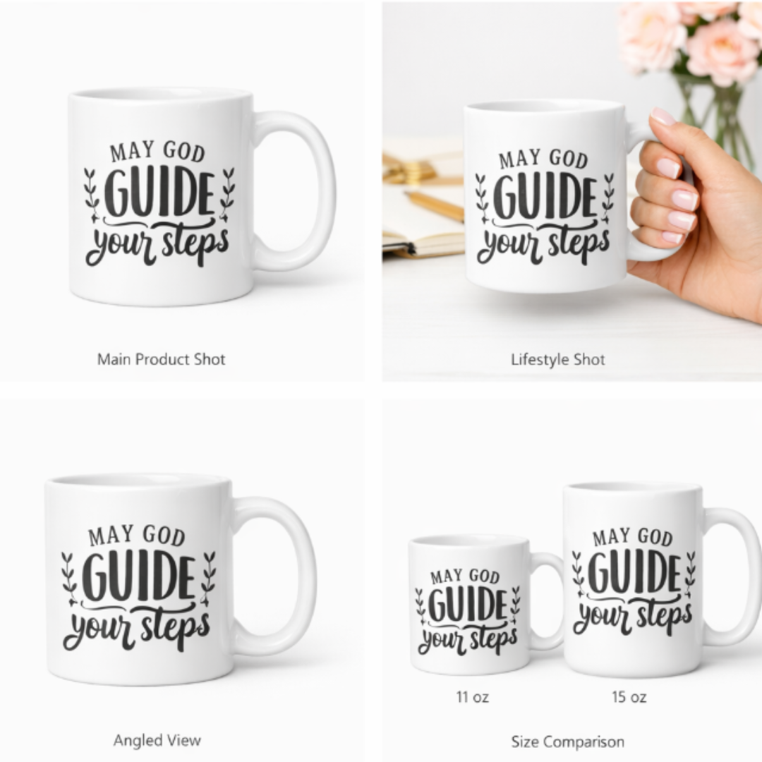 May God Guide Your Steps Mug | Christian Coffee Cup | Faith Gift | Inspirational Bible Mug (11oz–15oz)
