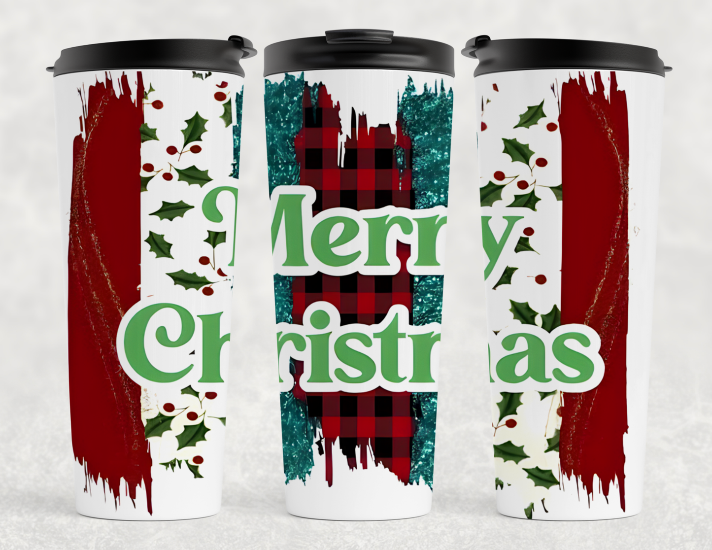 Merry Christmas Drip Tumbler | Red & Green Holiday Cup