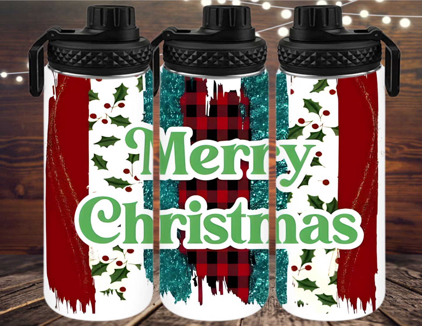 Merry Christmas Drip Tumbler | Red & Green Holiday Cup