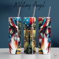 Patriotic Military Tribute Tumbler – Angel Wings & Combat Boots (Military Angel)