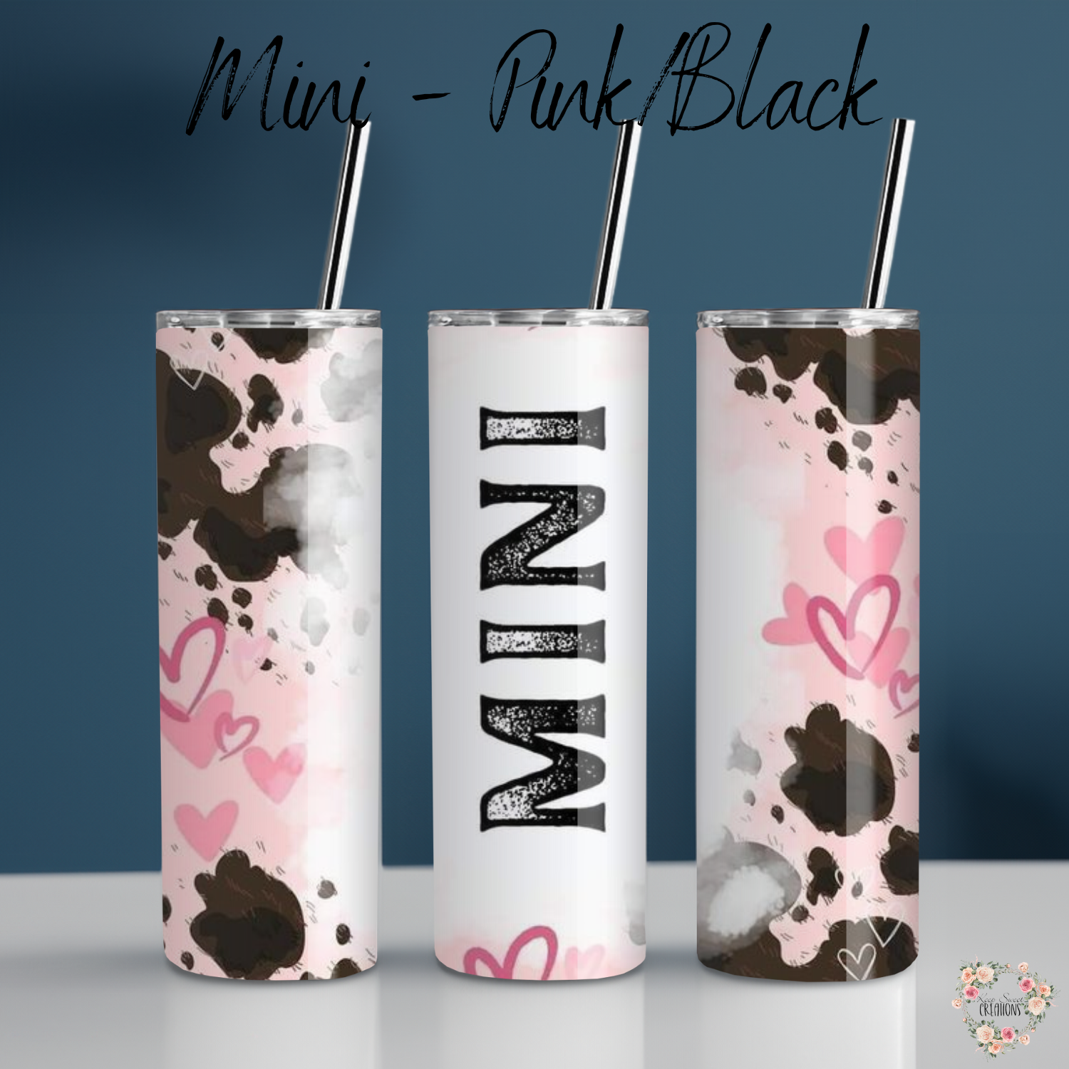 Mama Mini Tumbler Set | Pink & Black Matching Drinkware
