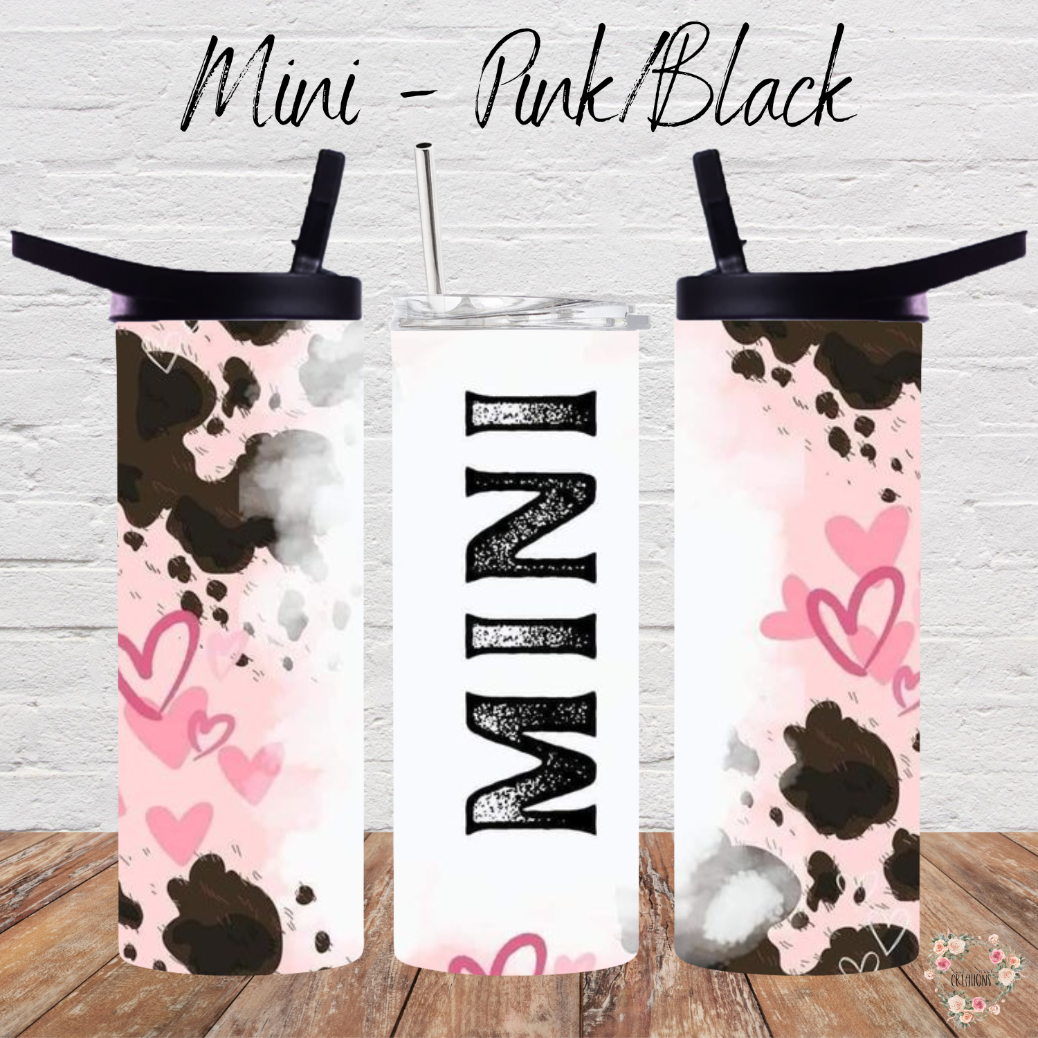 Mama Mini Tumbler Set | Pink & Black Matching Drinkware