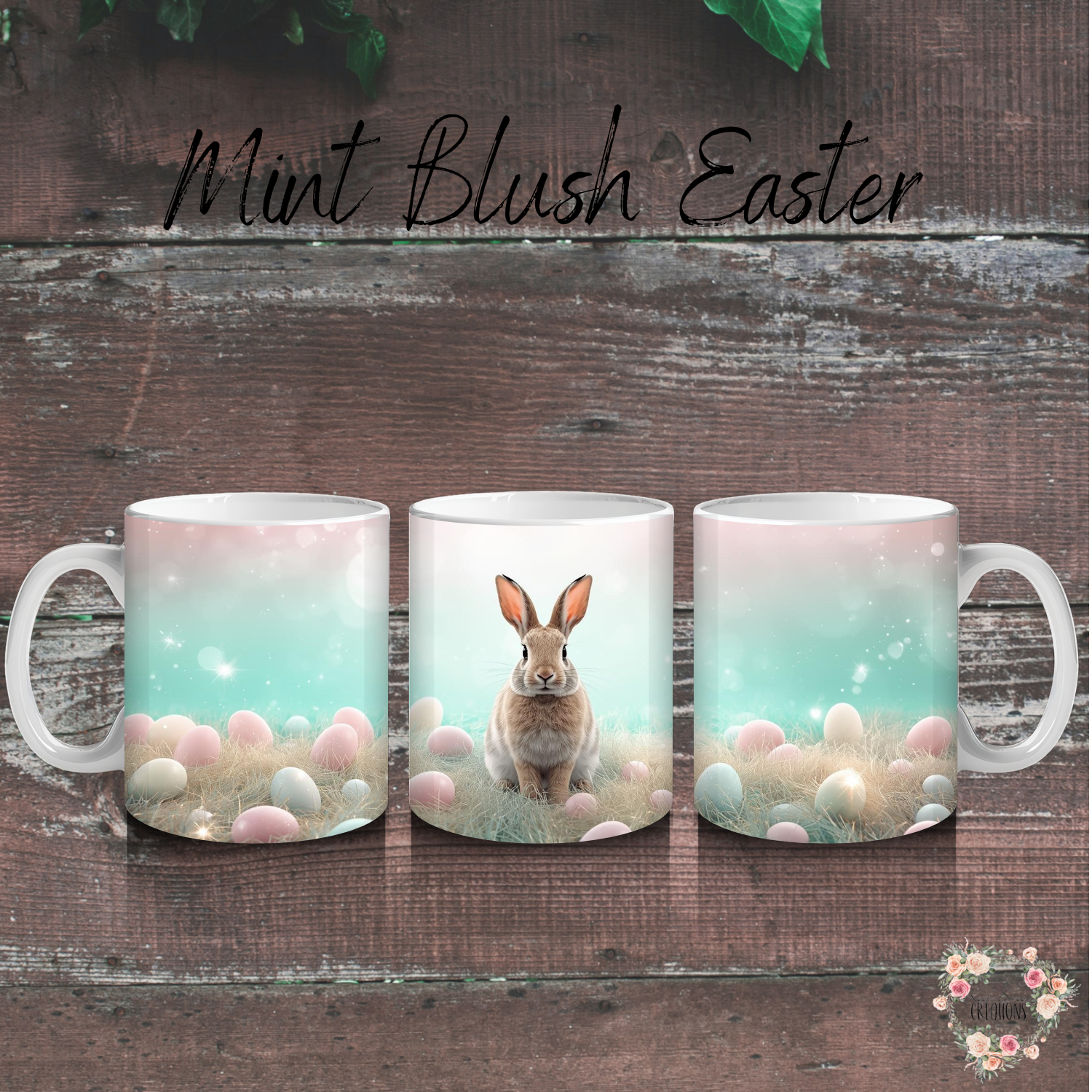 Mint Blush Easter Bunny Tumbler | Pastel Spring Cup Collection (11–32oz)