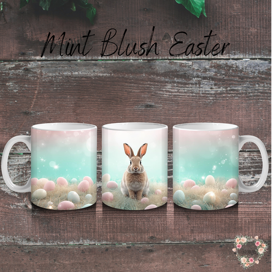 Mint Blush Easter Bunny Tumbler | Pastel Spring Cup Collection (11–32oz)