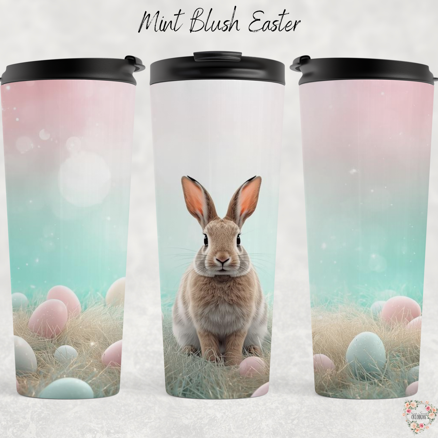 Mint Blush Easter Bunny Tumbler | Pastel Spring Cup Collection (11–32oz)
