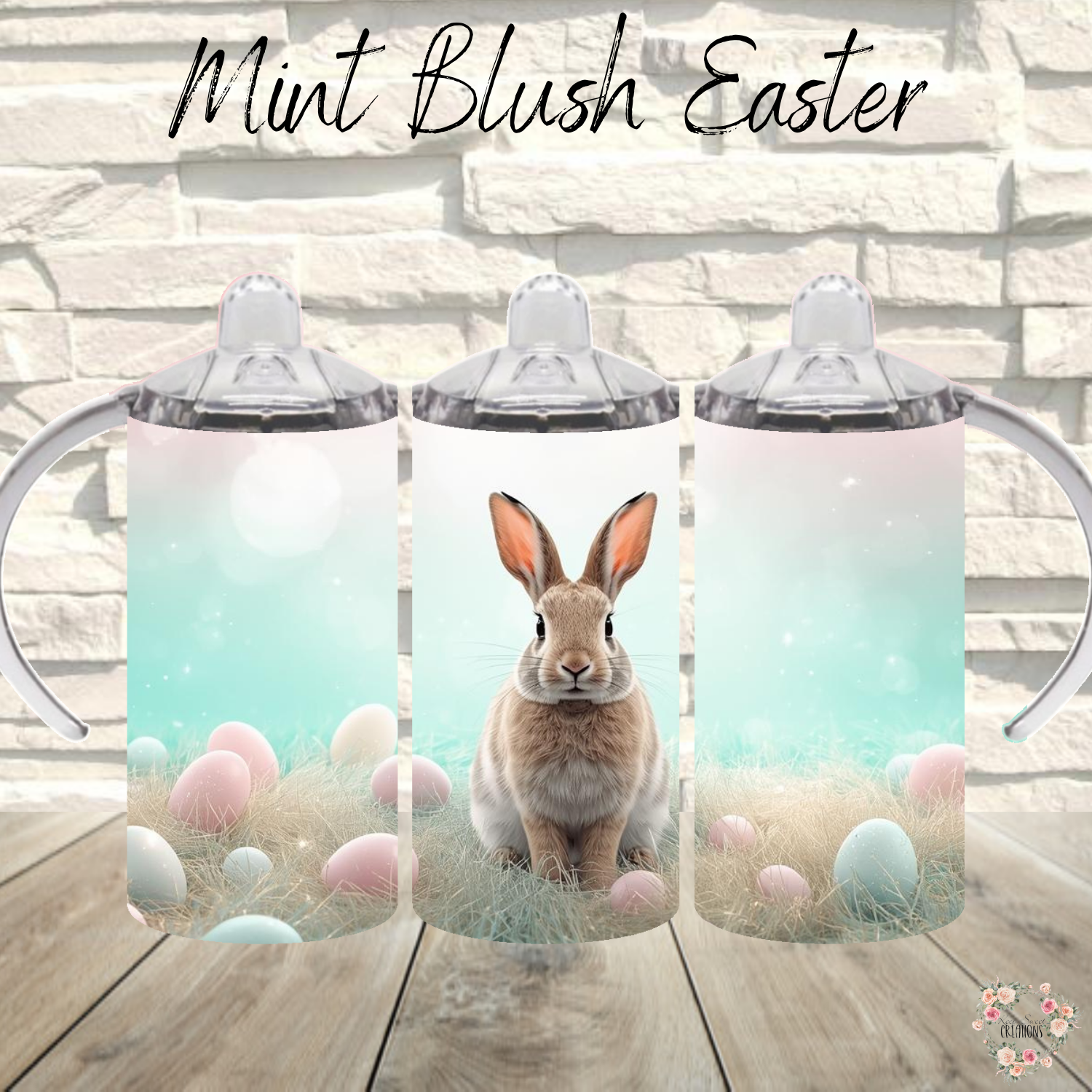 Mint Blush Easter Bunny Tumbler | Pastel Spring Cup Collection (11–32oz)