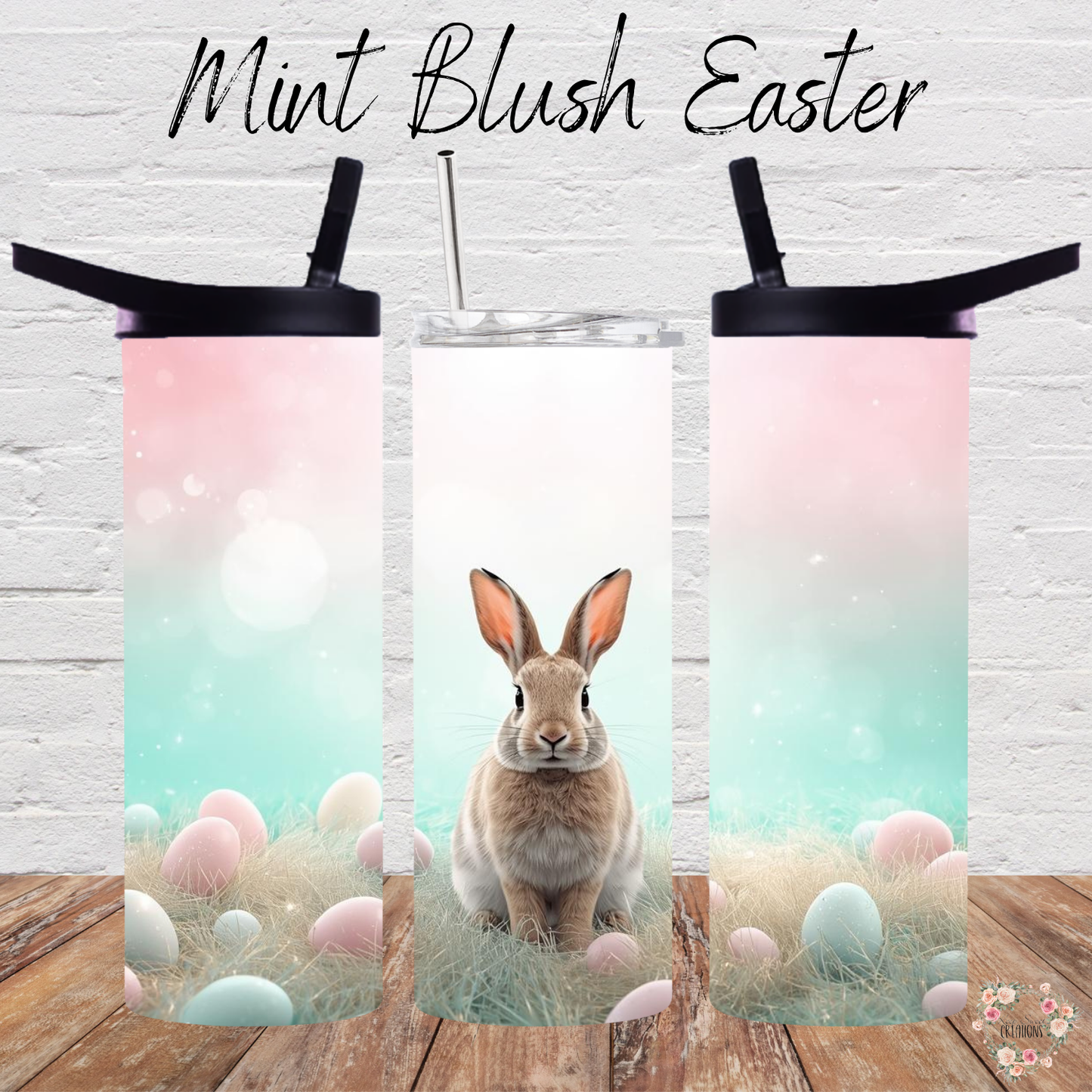 Mint Blush Easter Bunny Tumbler | Pastel Spring Cup Collection (11–32oz)