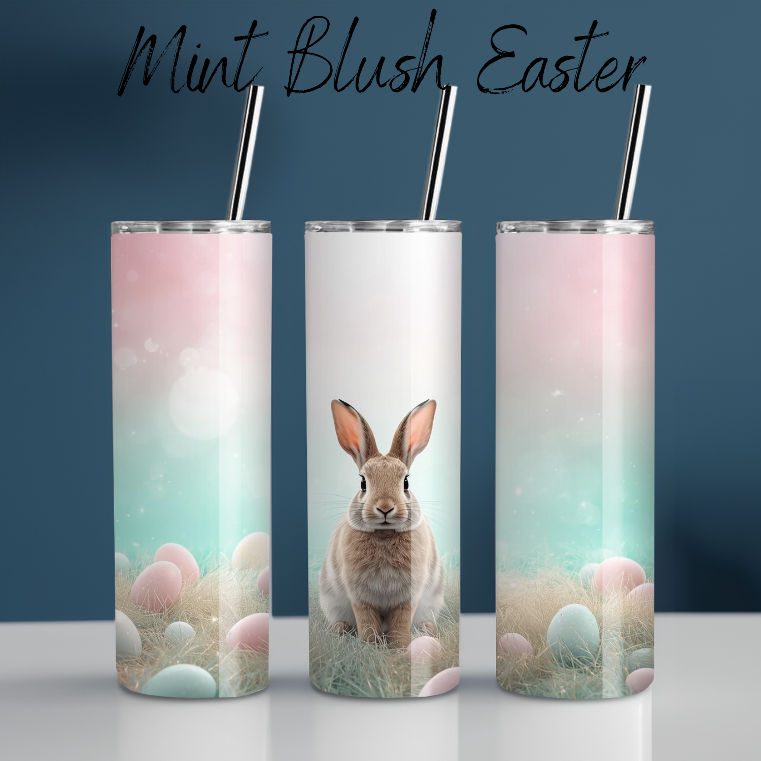 Mint Blush Easter Bunny Tumbler | Pastel Spring Cup Collection (11–32oz)