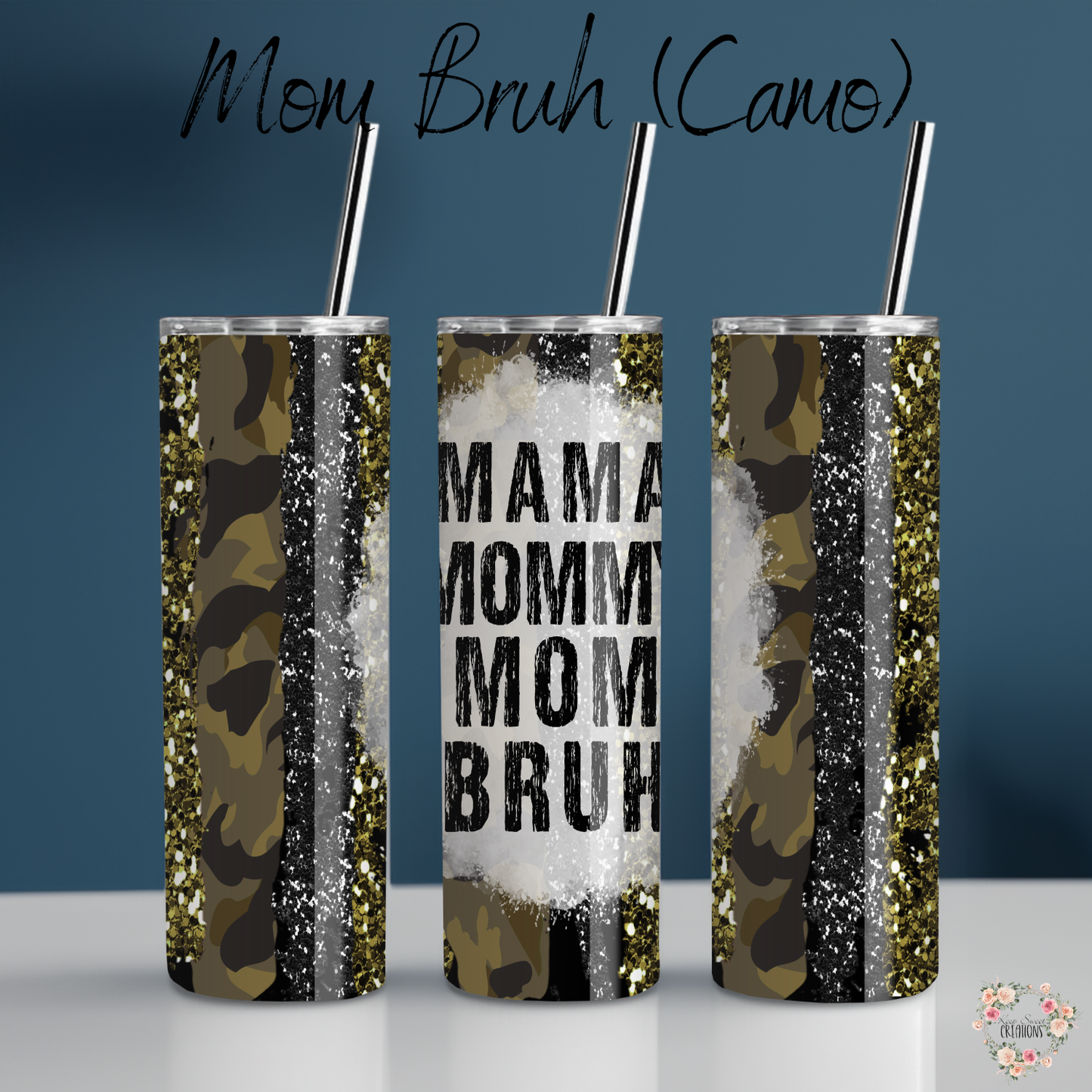 Mom Bruh Camo Tumbler – Funny Mom Life Cup – 20 oz & Multiple Sizes Available