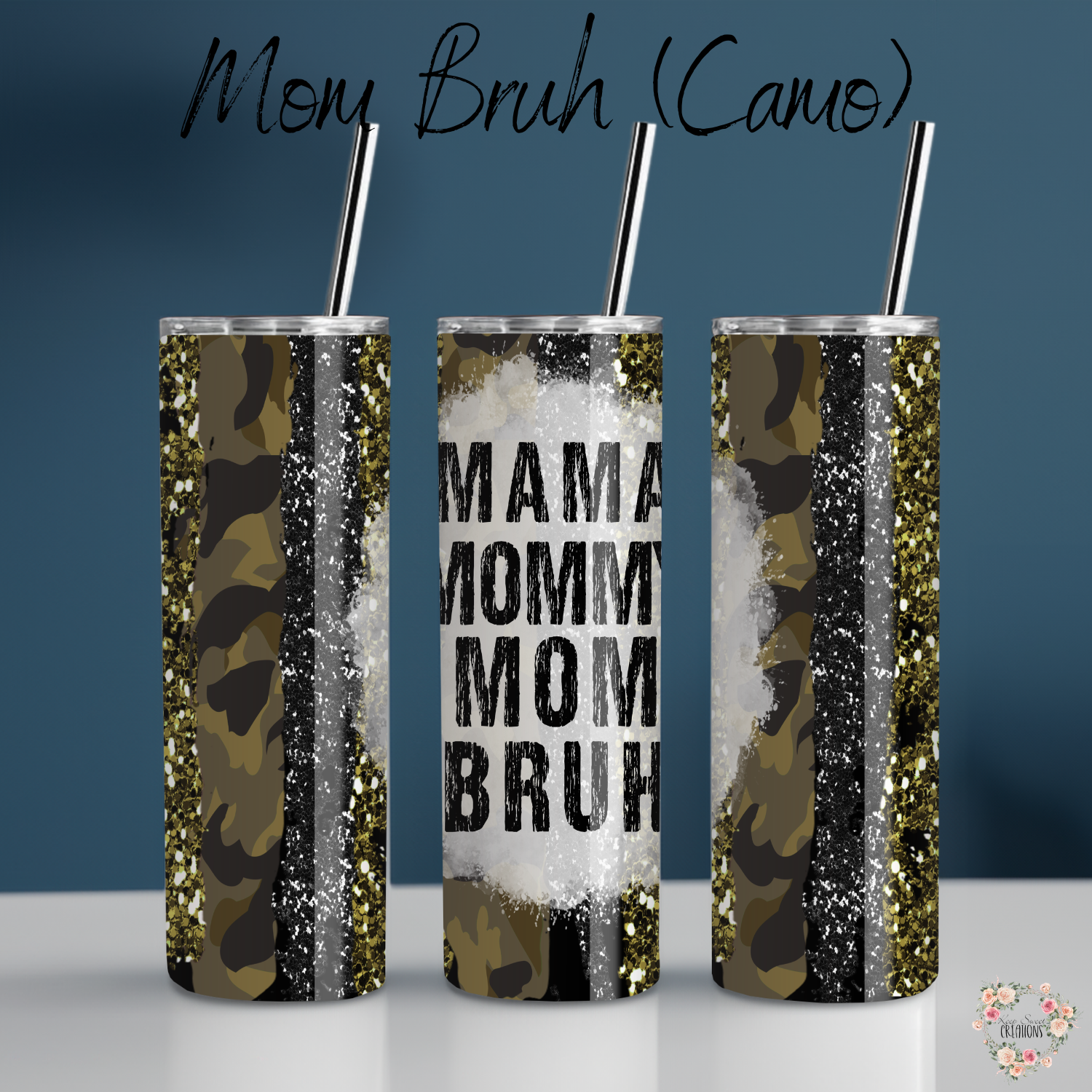 Mom Bruh Camo Tumbler – Funny Mom Life Cup – 20 oz & Multiple Sizes Available