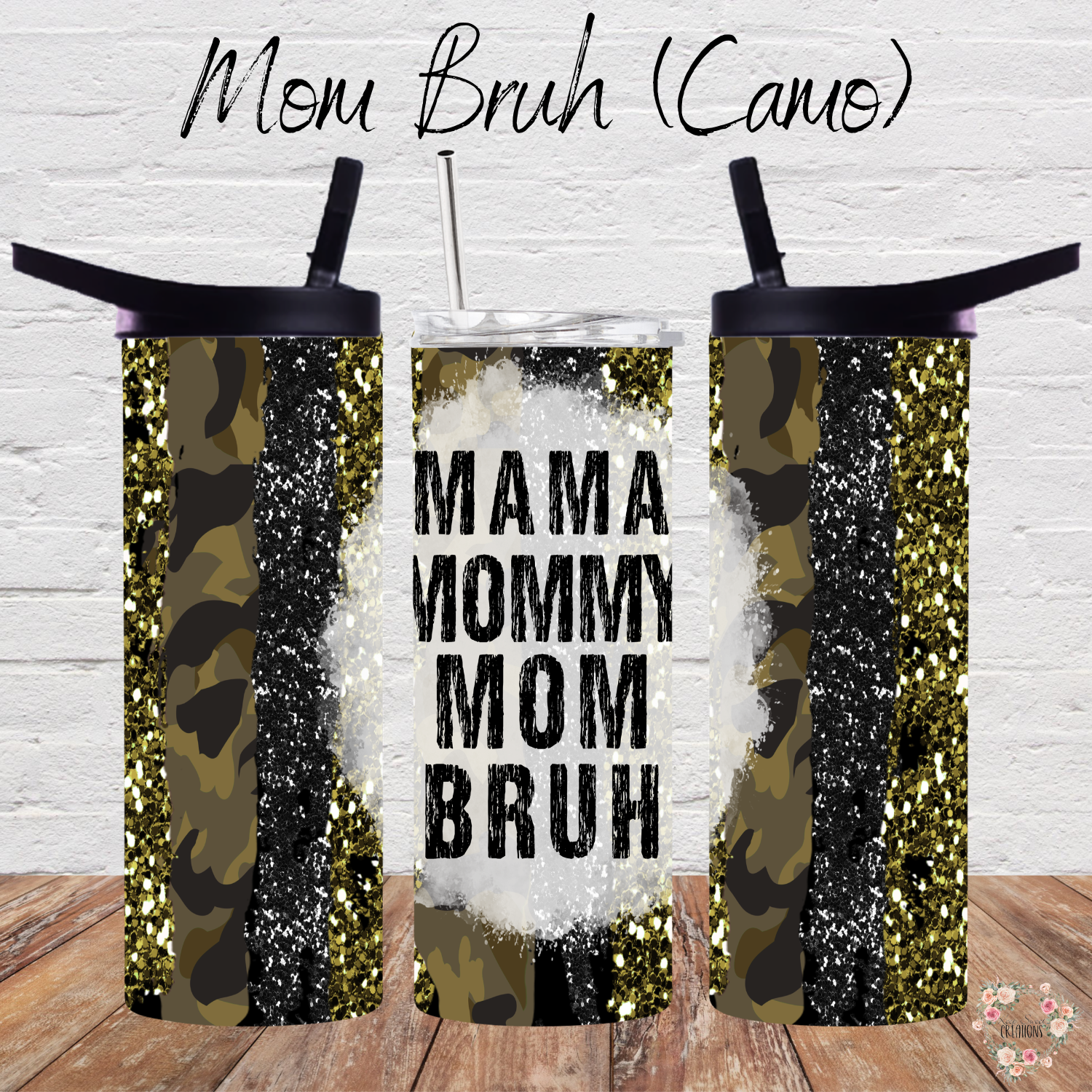 Mom Bruh Camo Tumbler – Funny Mom Life Cup – 20 oz & Multiple Sizes Available