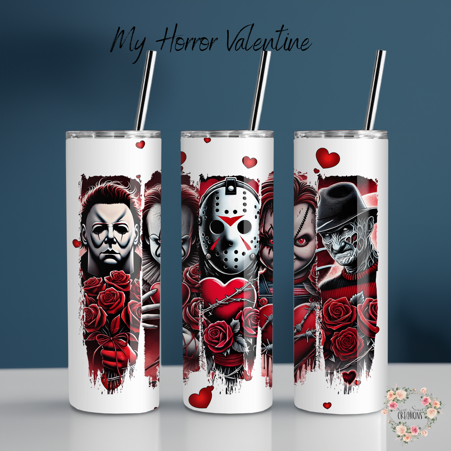 My Horror Valentine Tumbler – Horror Movie Cup | Spooky Valentine Gift for Horror Fans