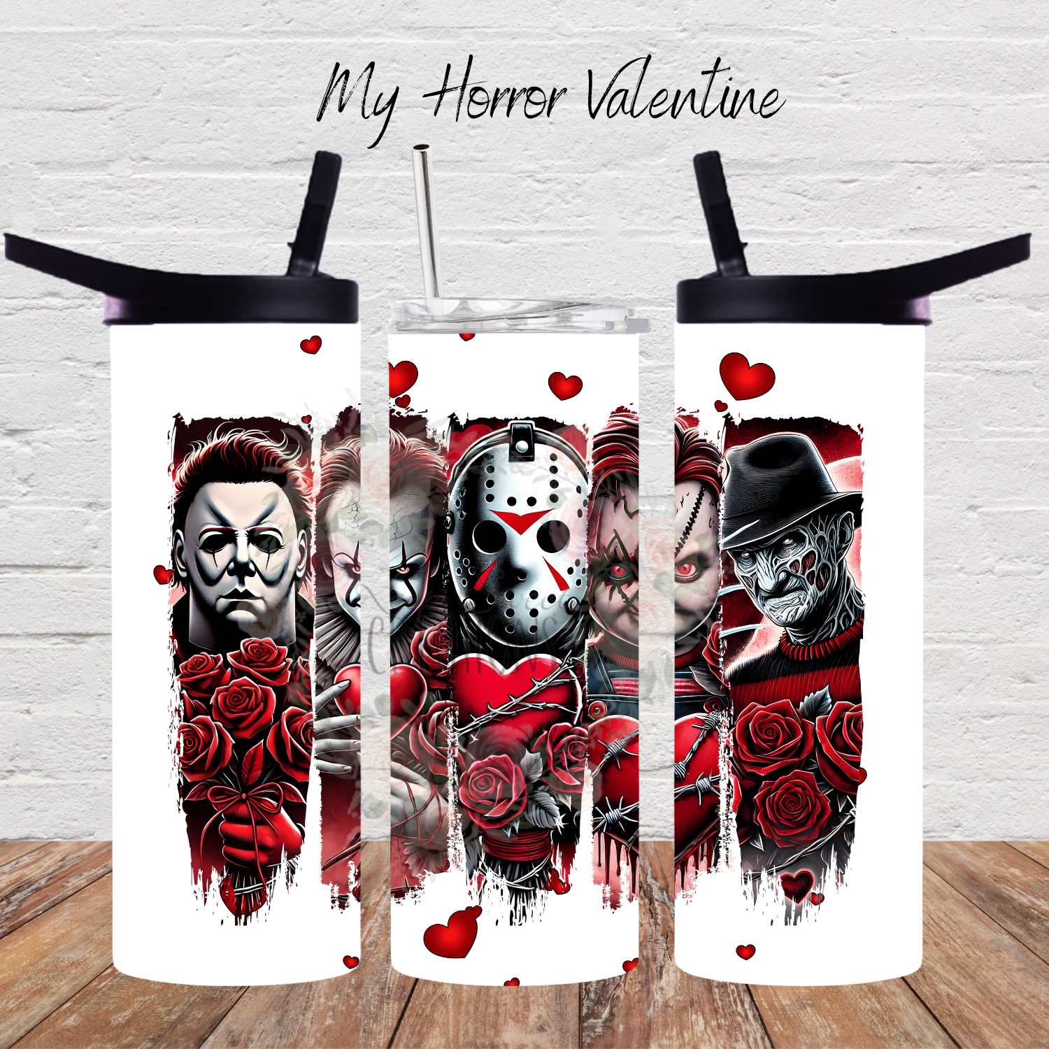My Horror Valentine Tumbler – Horror Movie Cup | Spooky Valentine Gift for Horror Fans