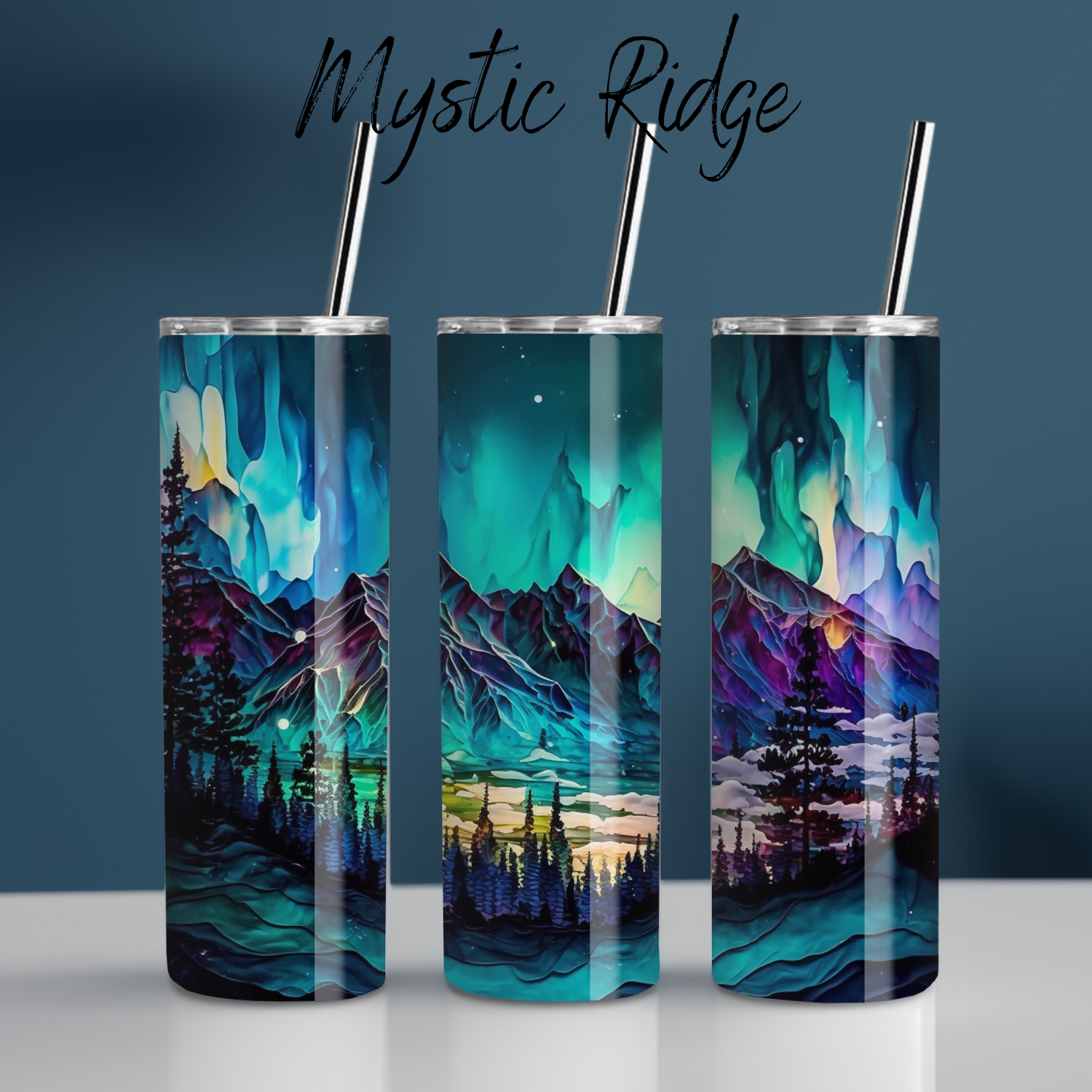 Northern Lights Collection - Mystic Ridge Tumblers & Mugs | Celestial Aurora Drinkware