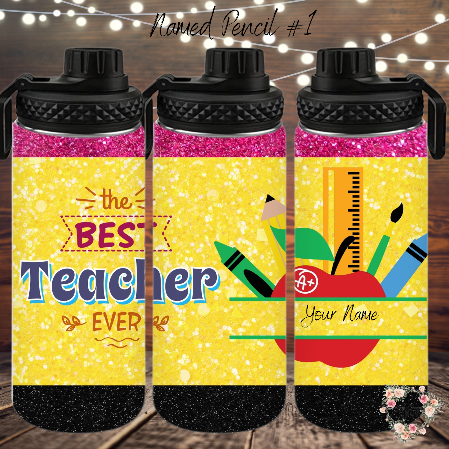 Personalized Teacher Pencil Tumbler – Custom Name Gift