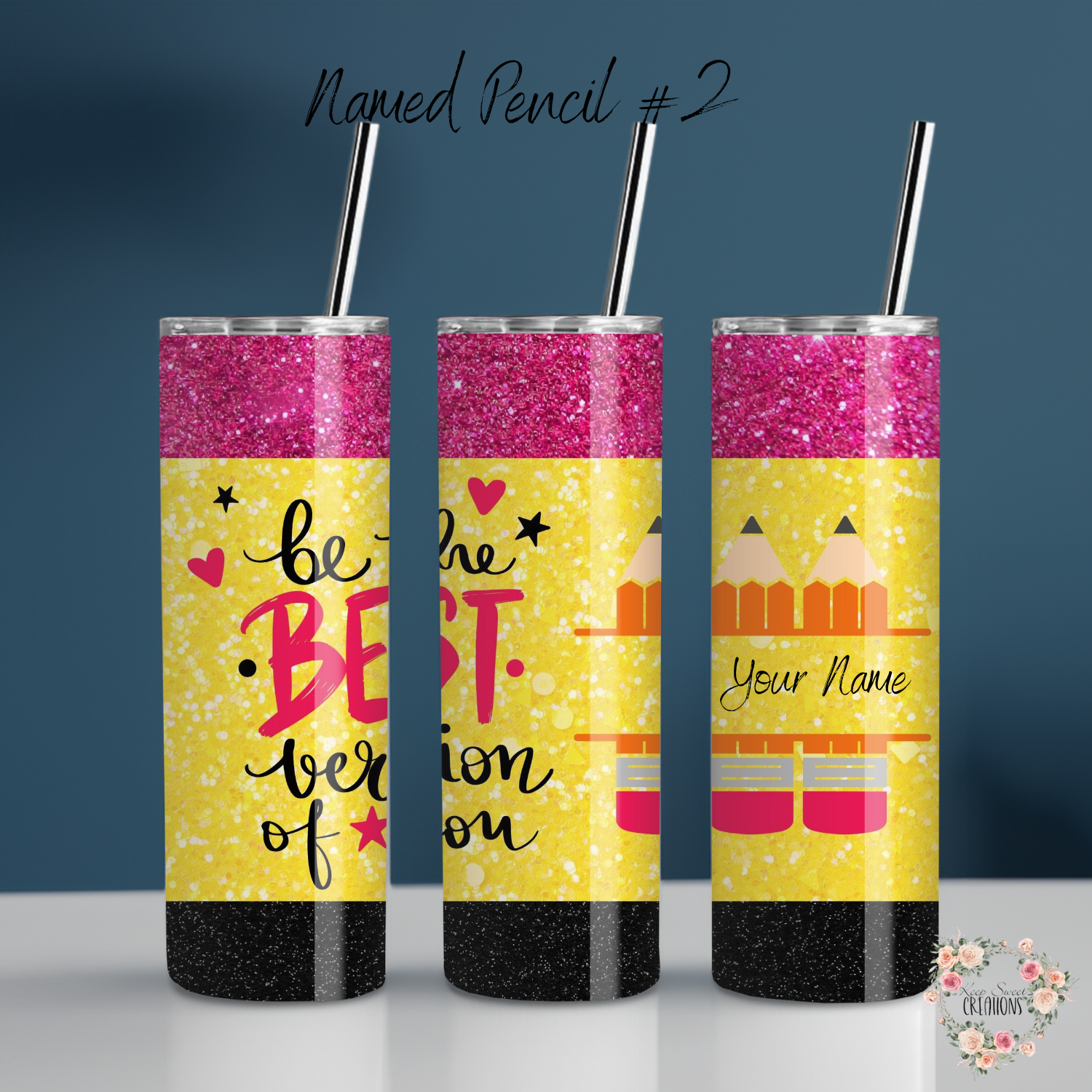 Personalized Teacher Pencil Tumbler – Custom Name Gift