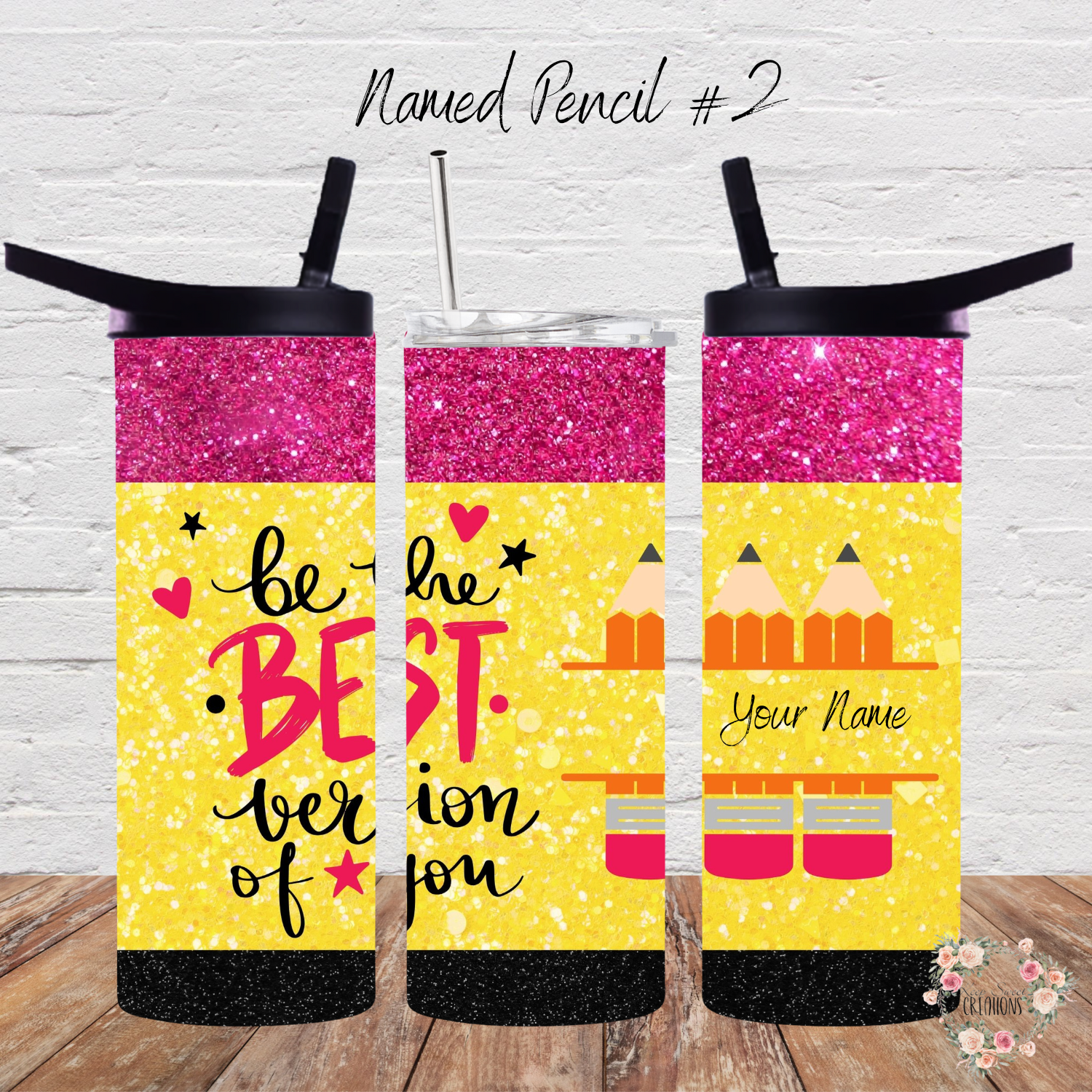 Personalized Teacher Pencil Tumbler – Custom Name Gift