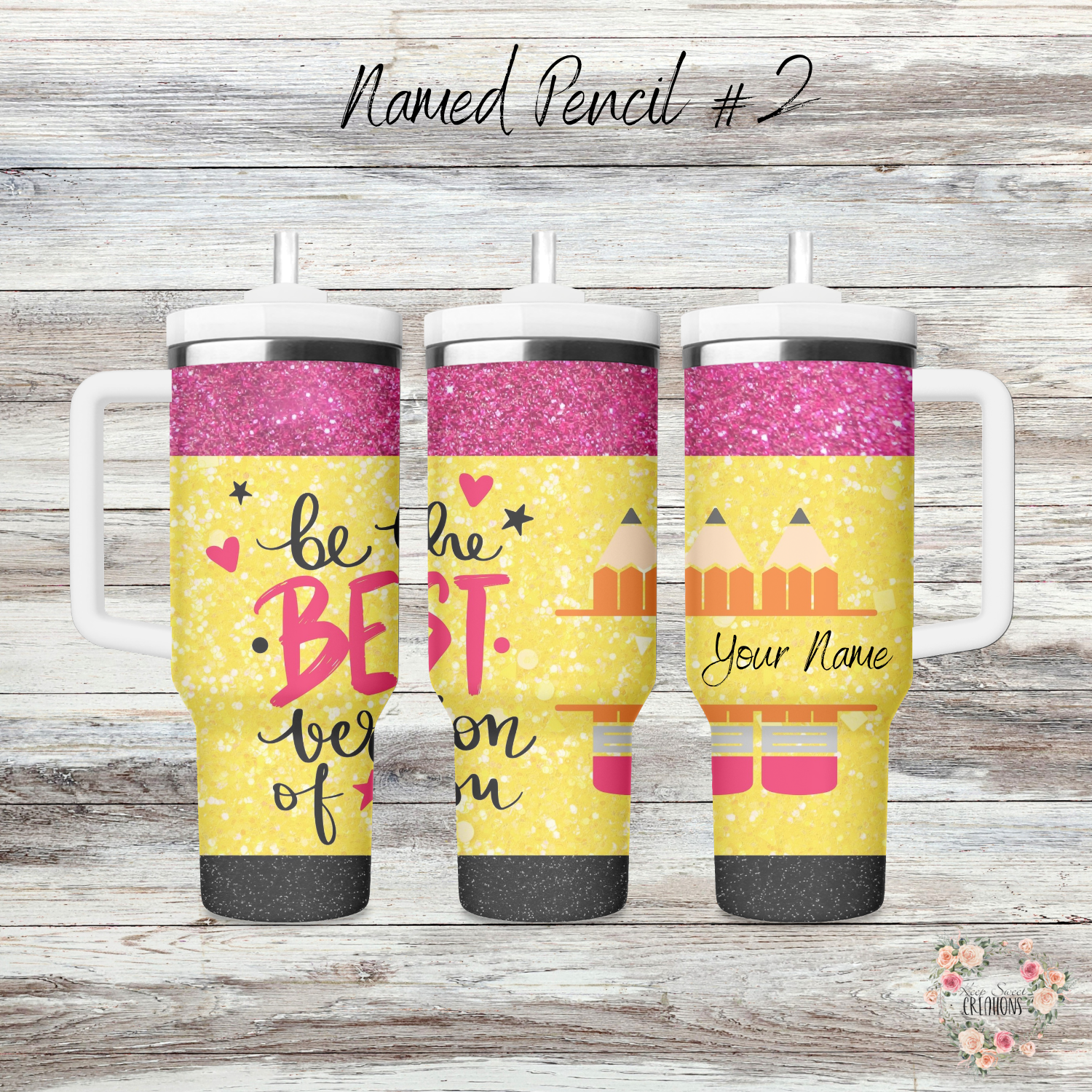 Personalized Teacher Pencil Tumbler – Custom Name Gift