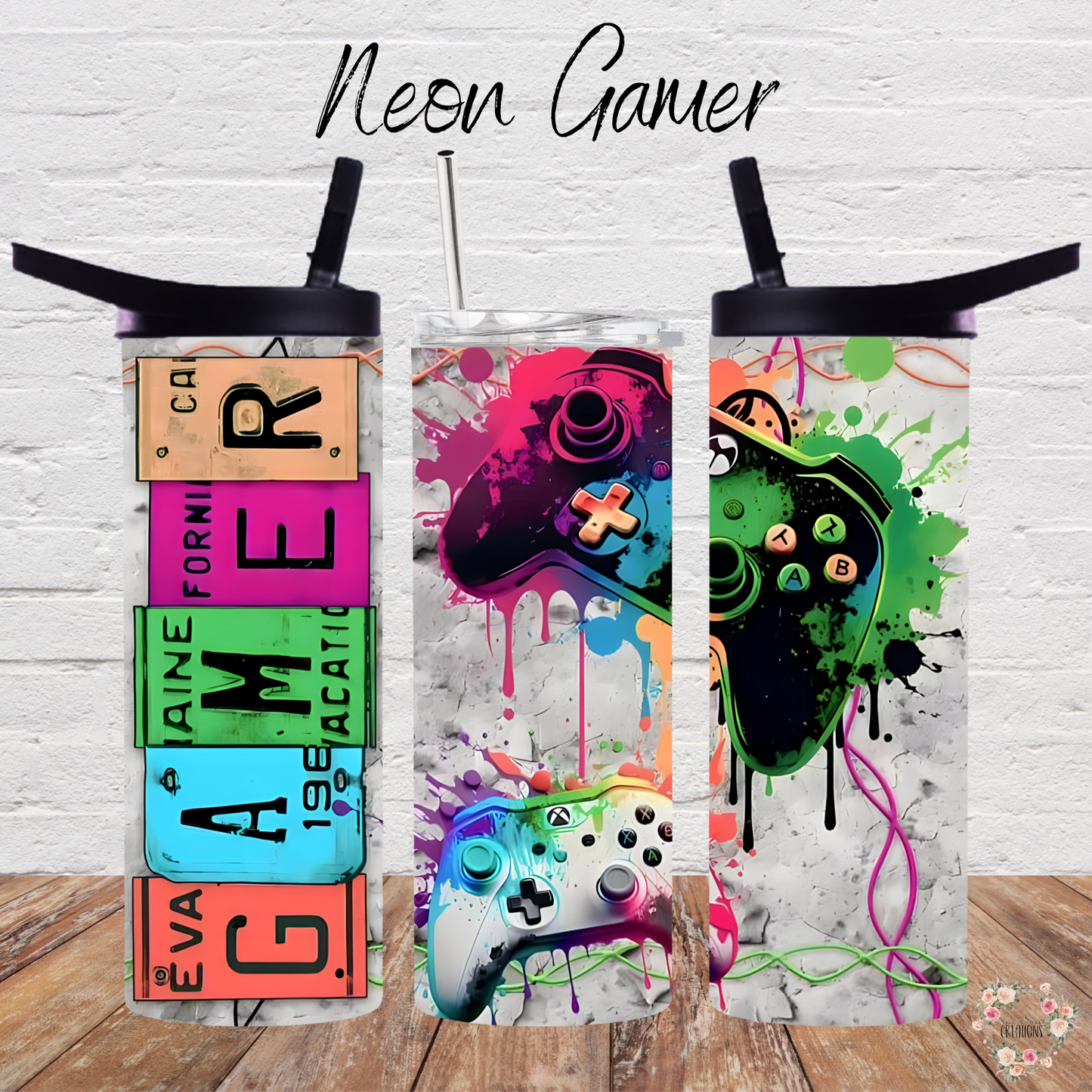 Neon Gamer Tumbler – Futuristic Gaming Drinkware | Numbered Edition