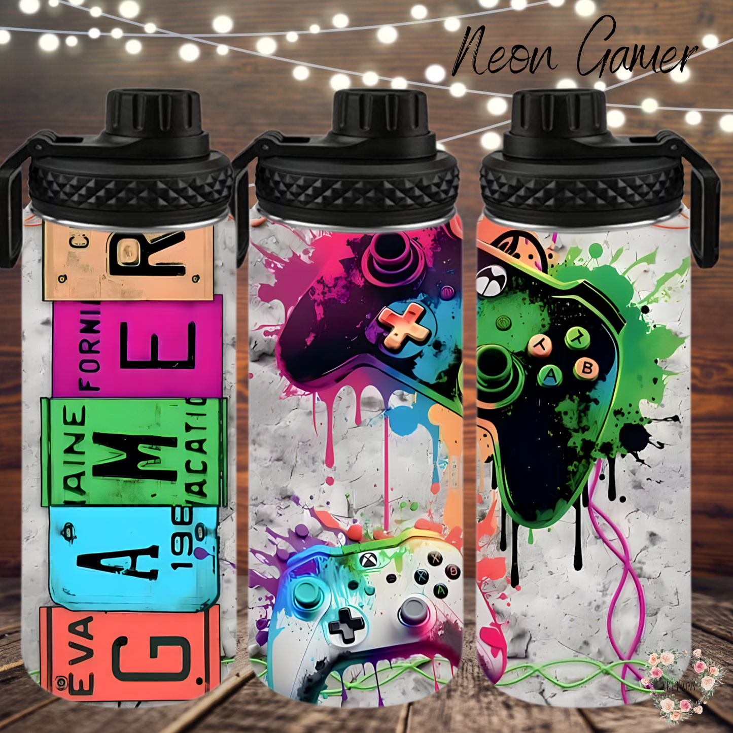 Neon Gamer Tumbler – Futuristic Gaming Drinkware | Numbered Edition