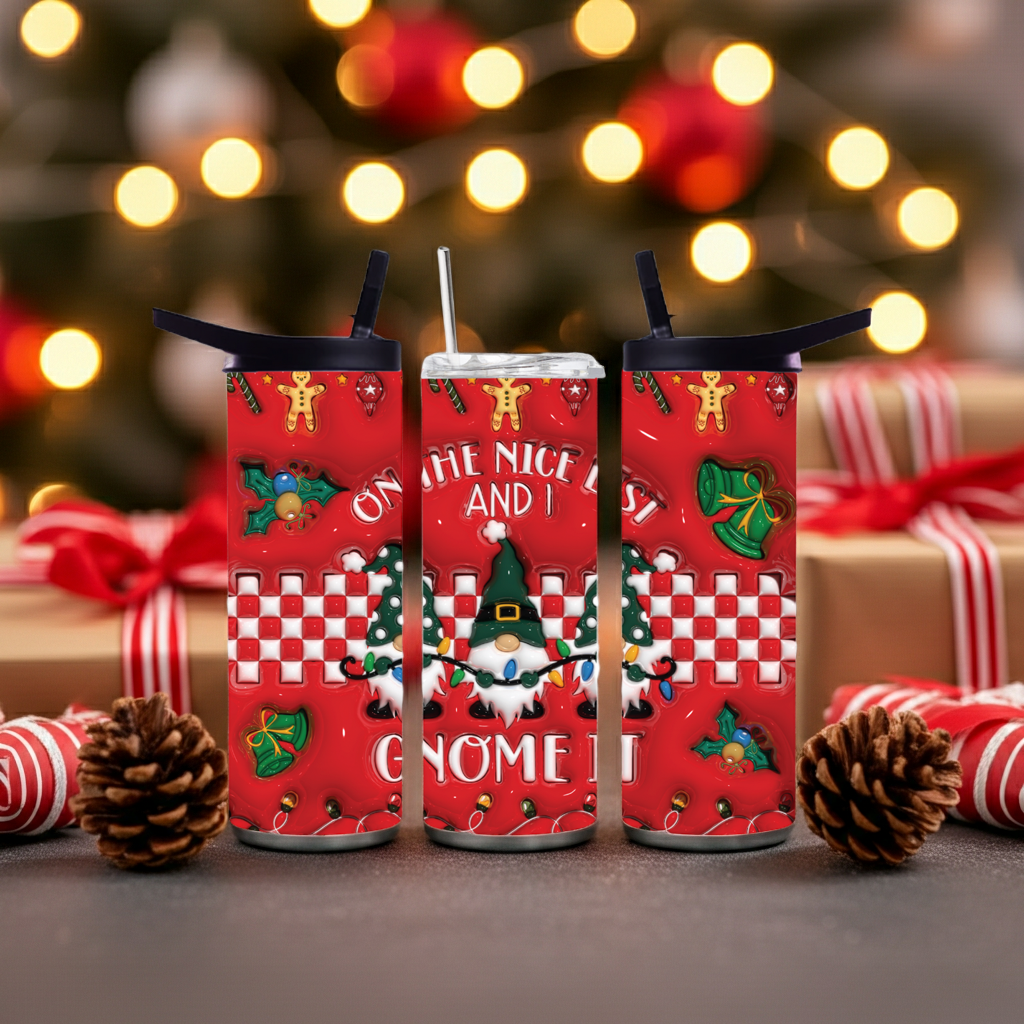 Nice List Gnome It Tumbler | Christmas Gnome Cup