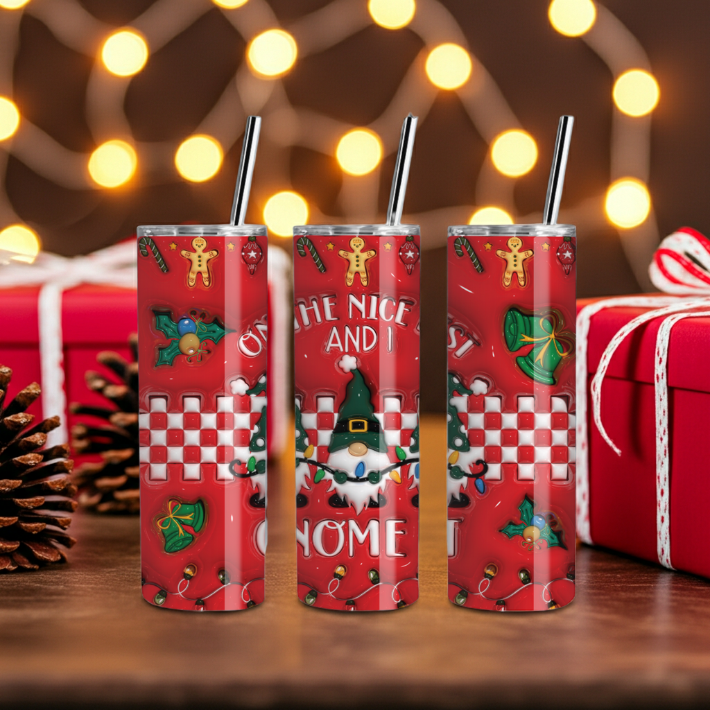 Nice List Gnome It Tumbler | Christmas Gnome Cup