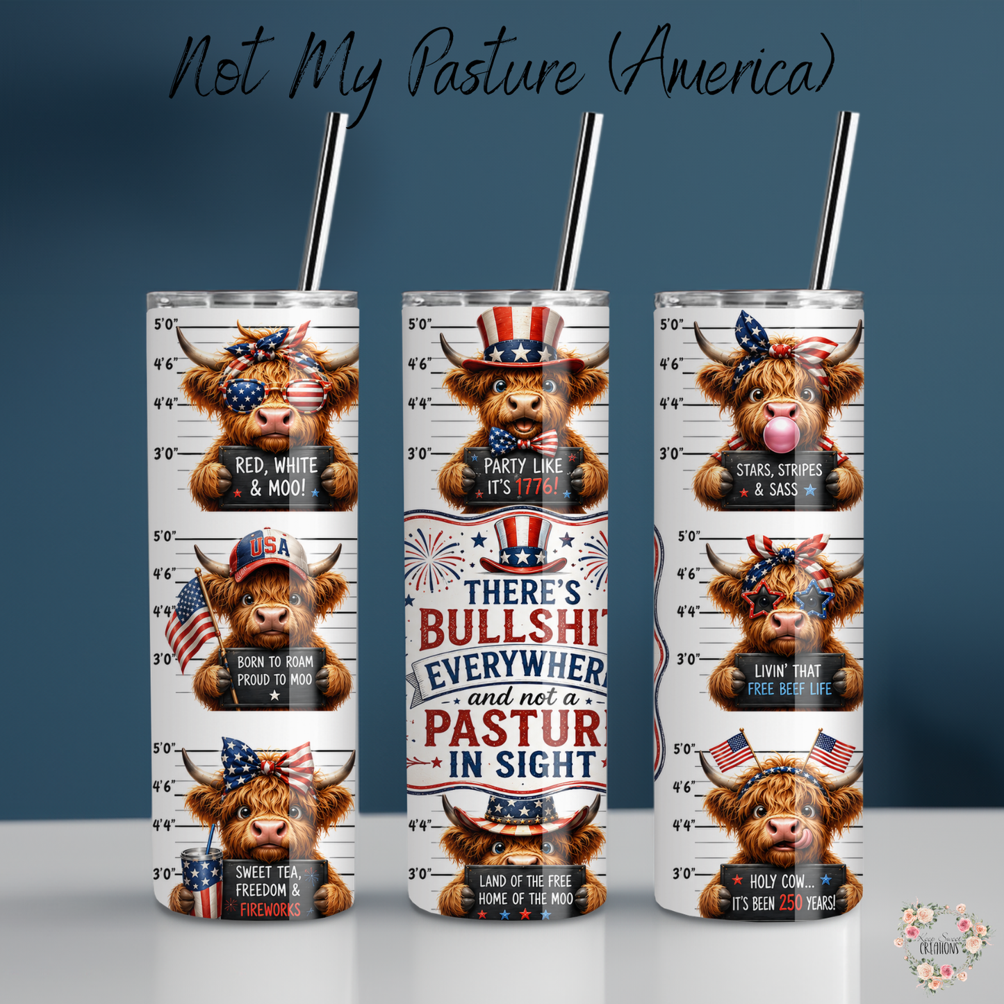 Bullshit Everywhere Highland Cow Tumbler | Funny Cow Sassy Drinkware