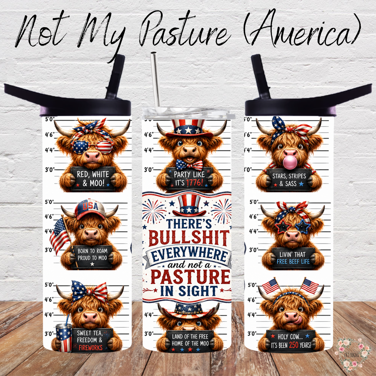 Bullshit Everywhere Highland Cow Tumbler | Funny Cow Sassy Drinkware