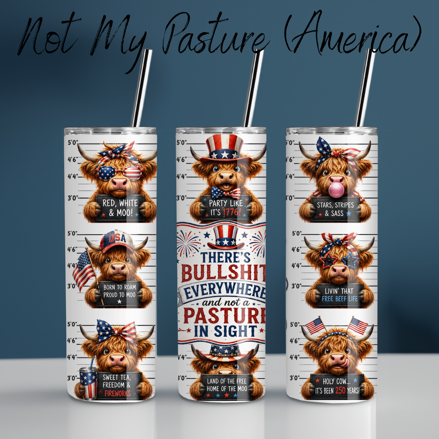 Bullshit Everywhere Highland Cow Tumbler | Funny Cow Sassy Drinkware
