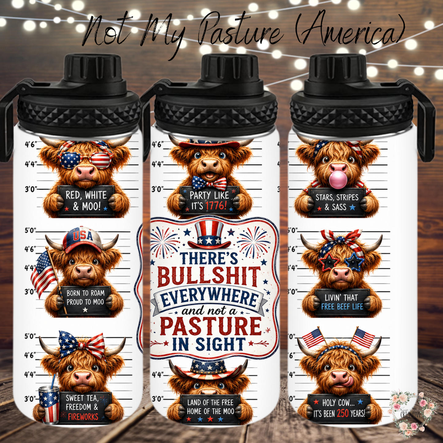 Bullshit Everywhere Highland Cow Tumbler | Funny Cow Sassy Drinkware