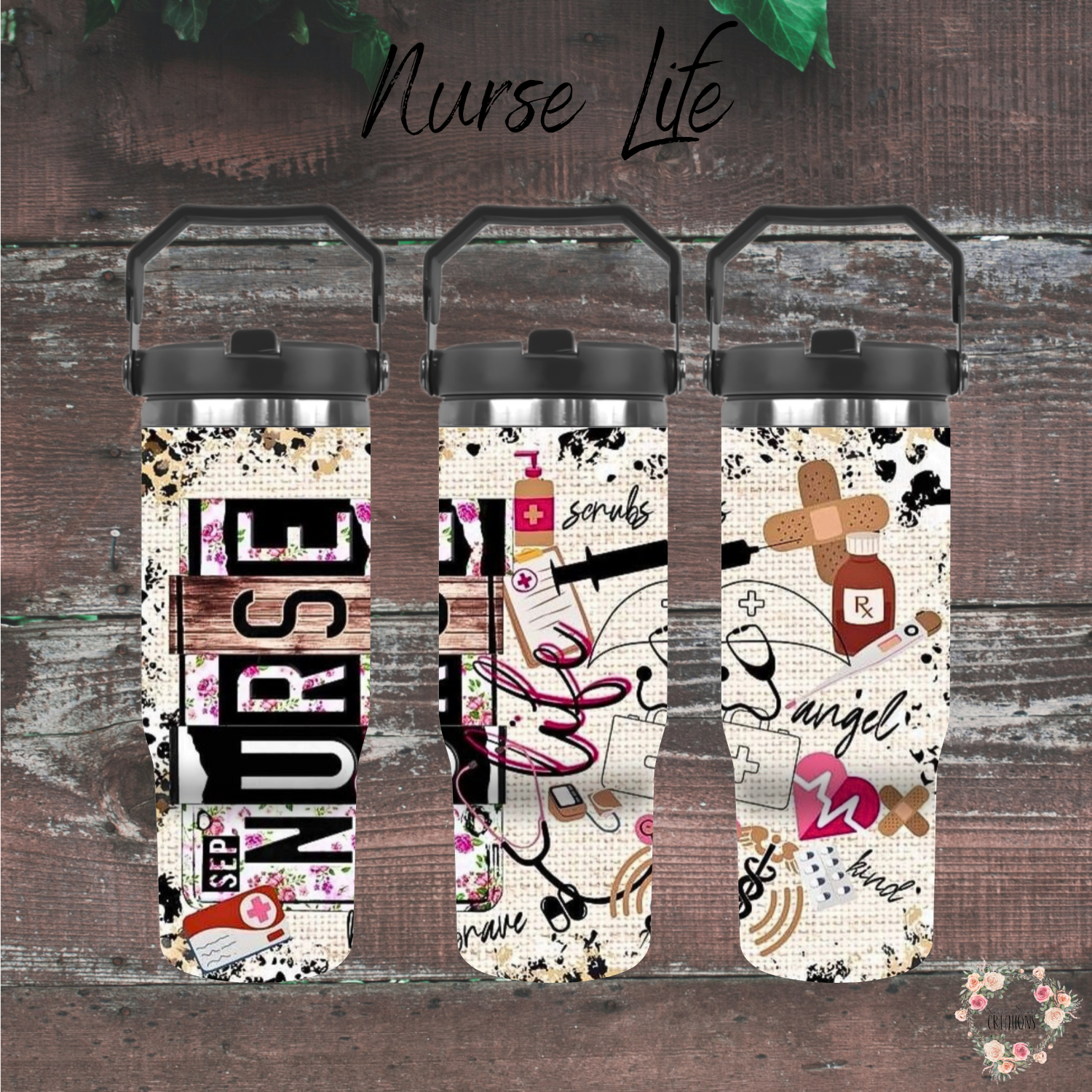 30 oz Water Bottle for Nurses – Stylish, Spill-Resistant, and Sublimated Design