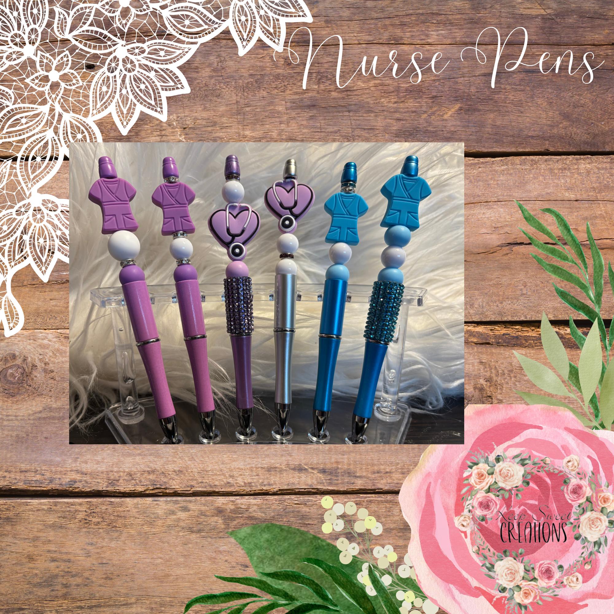 Nurse Beaded Pens – Medical-Themed Ballpoint Pen | Nurse Appreciation Gift for Healthcare Professionals