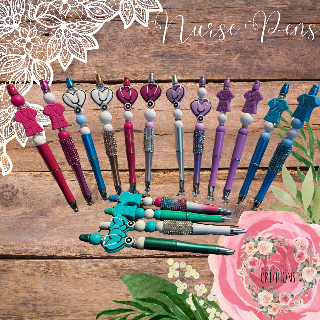 Nurse Beaded Pens – Medical-Themed Ballpoint Pen | Nurse Appreciation Gift for Healthcare Professionals