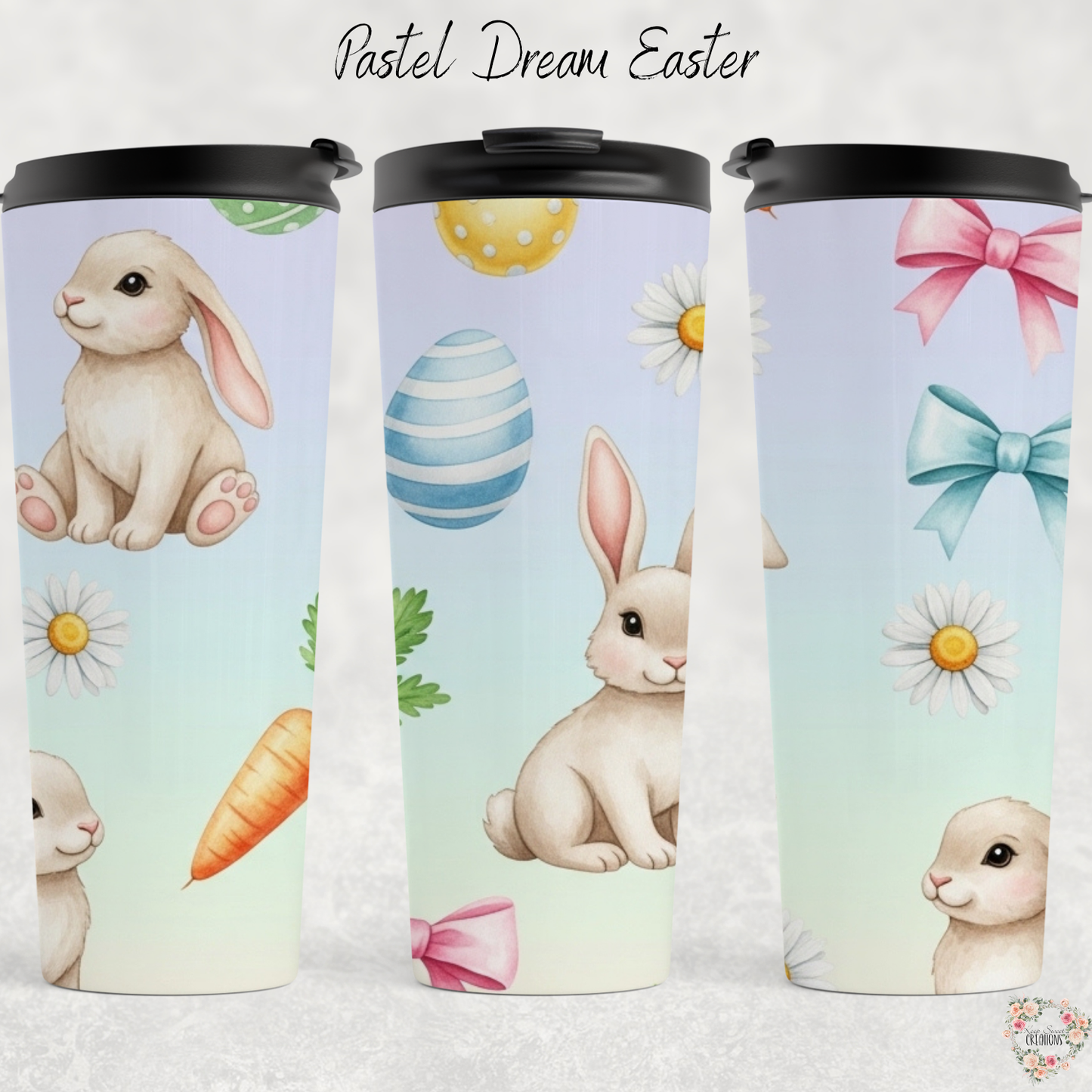 Pastel Dream Easter Tumbler | Bunny & Carrot Spring Cup Collection (11–32oz)