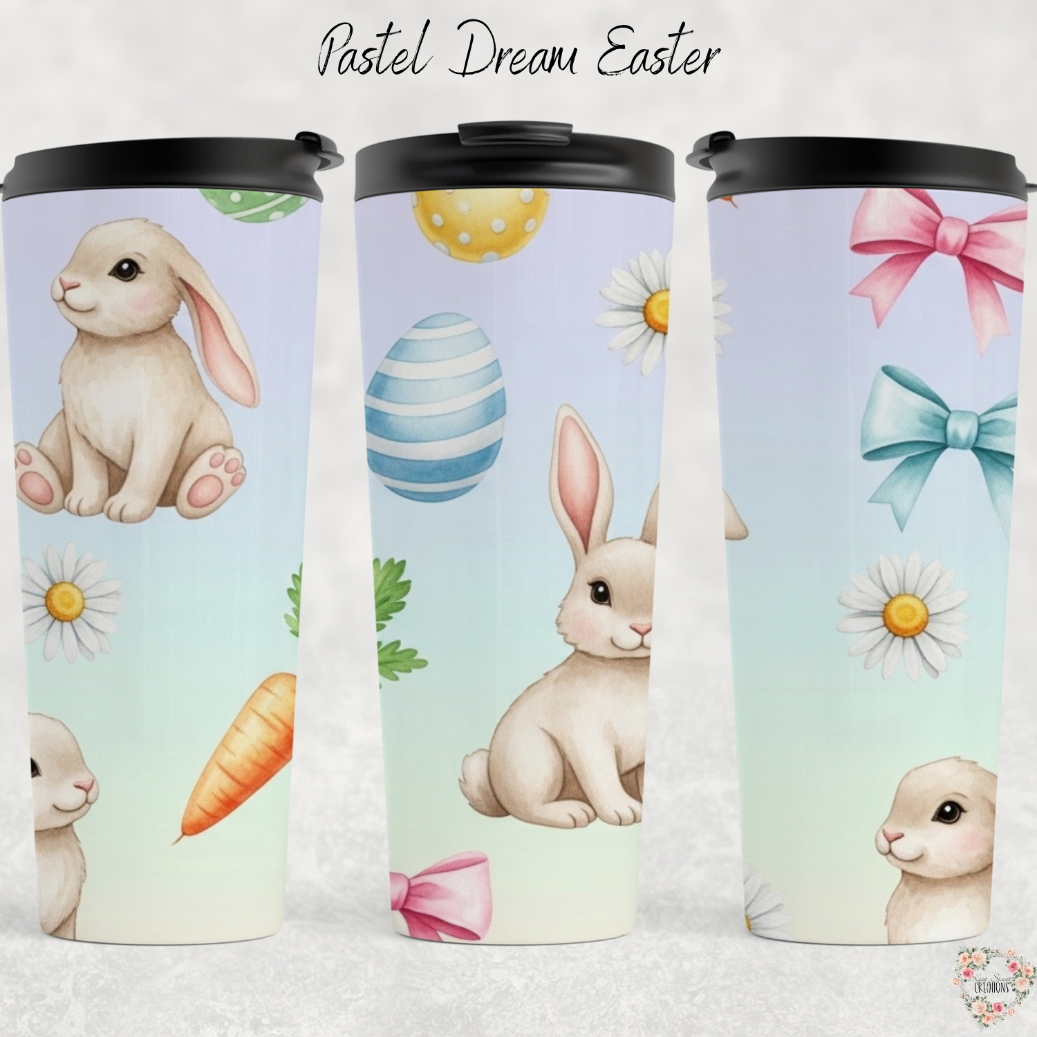 Pastel Dream Easter Tumbler | Bunny & Carrot Spring Cup Collection (11–32oz)