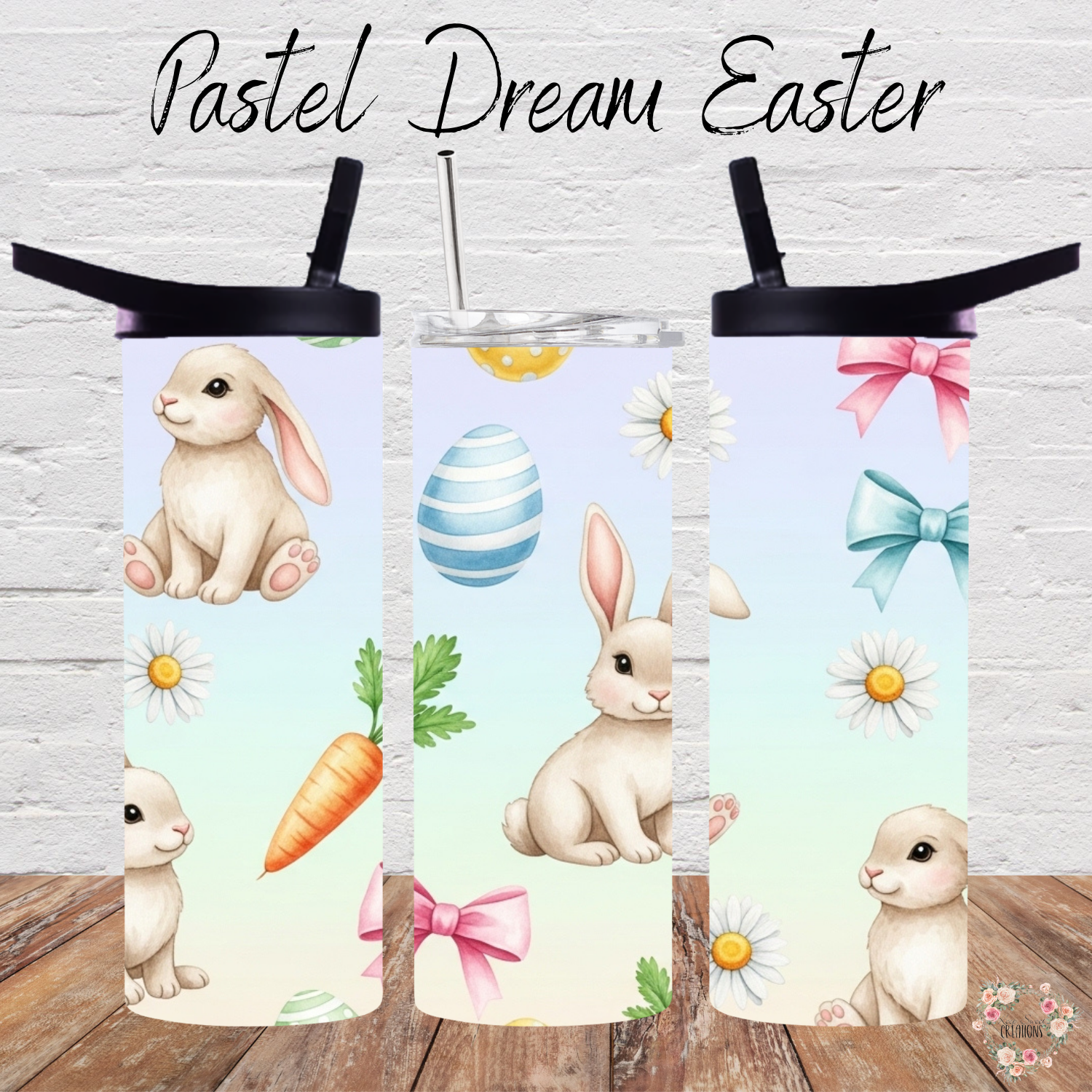 Pastel Dream Easter Tumbler | Bunny & Carrot Spring Cup Collection (11–32oz)