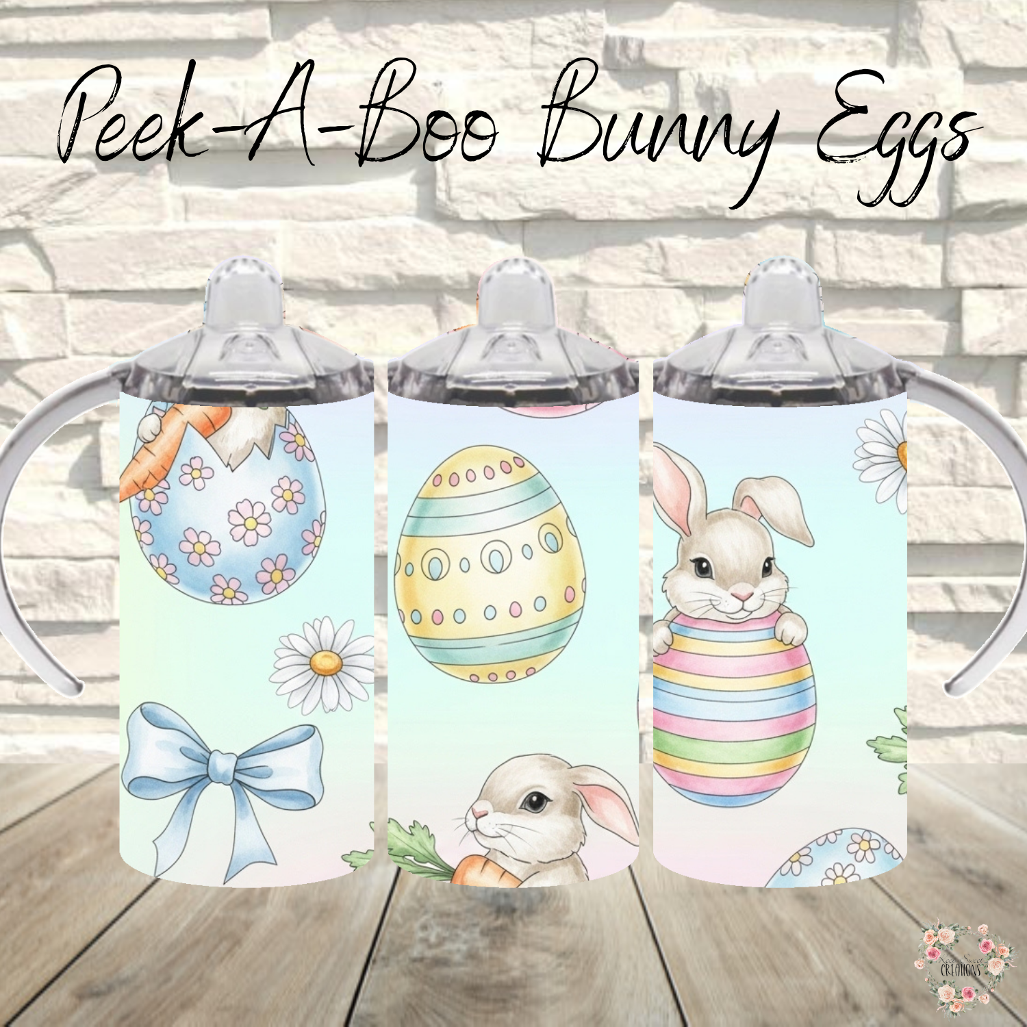 Peek-A-Boo Bunny Eggs Easter Tumbler | Bunny & Pastel Egg Spring Cup (11–32 oz)