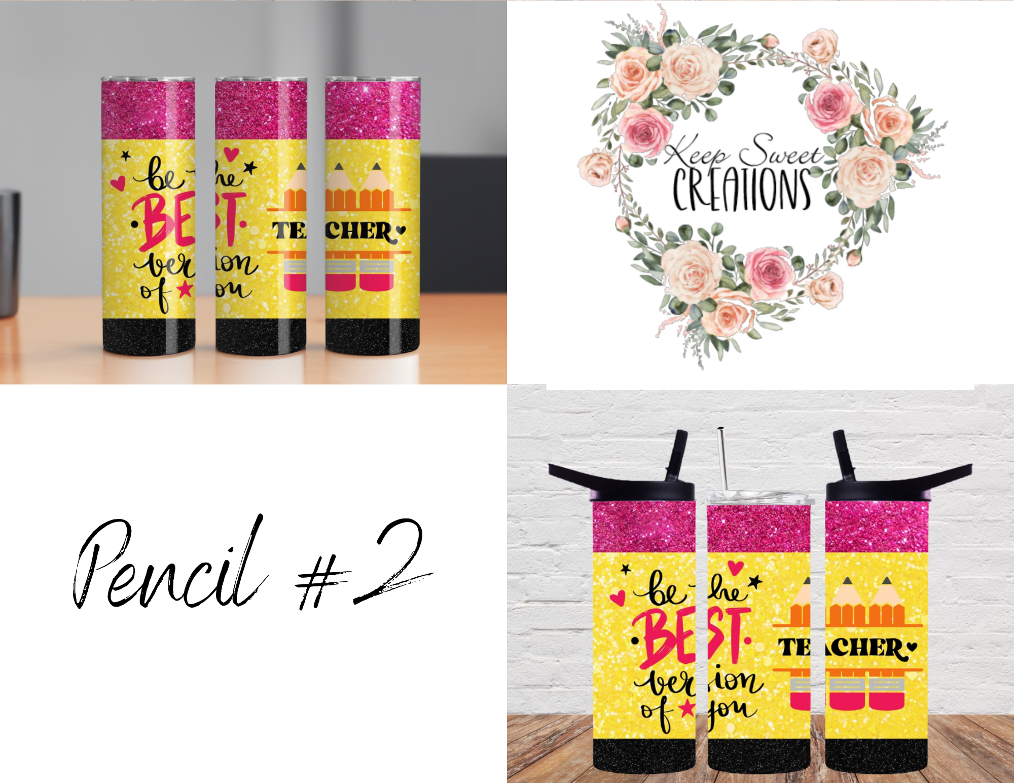 Teacher Pencil Tumbler – “Best Teacher Ever” Gift Collection