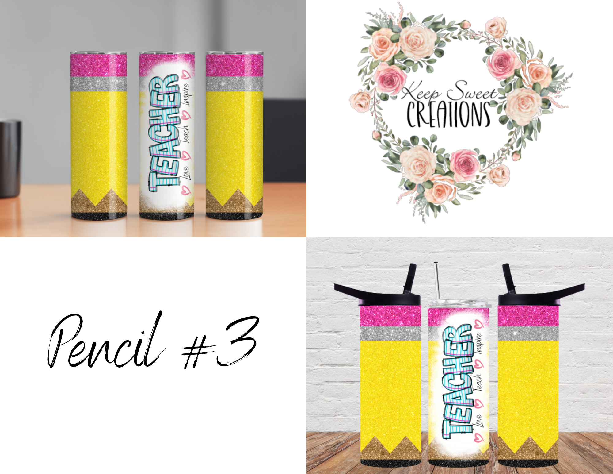 Teacher Pencil Tumbler – “Best Teacher Ever” Gift Collection