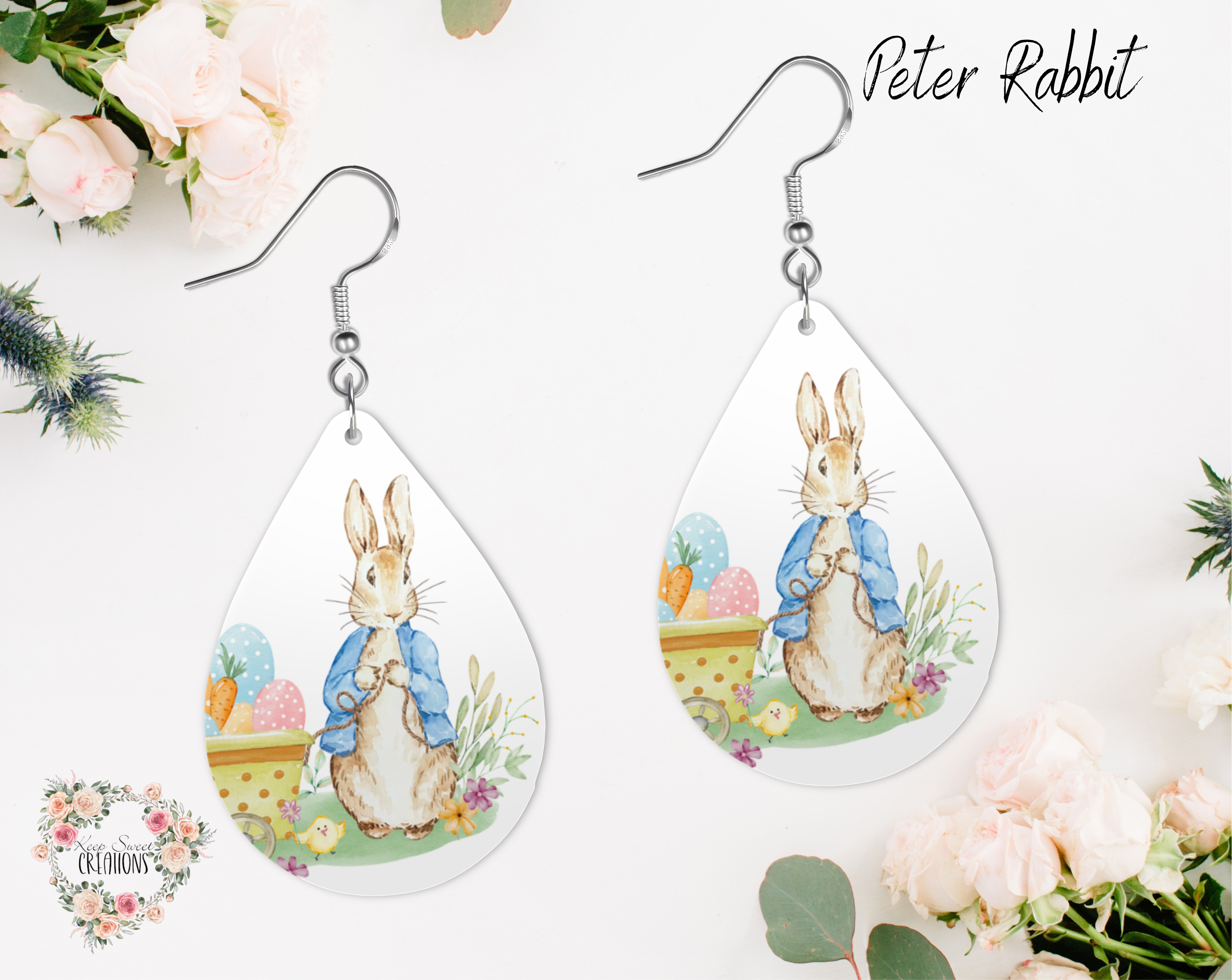 Easter Teardrop Earrings – Bunny, Cross & Floral Designs | Spring Teardrop Jewelry Collection
