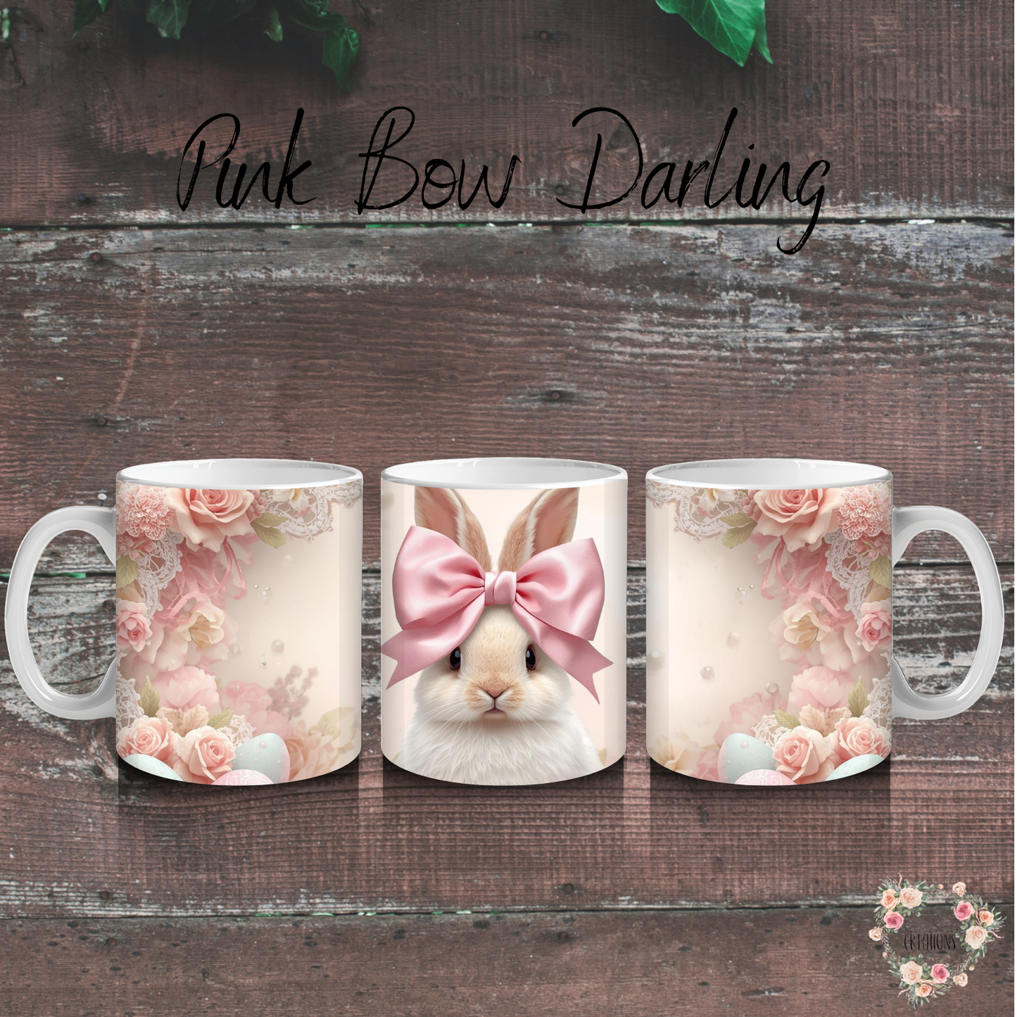 Pink Bow Darling Tumbler | Pastel Bunny Easter Cup (11–32oz)