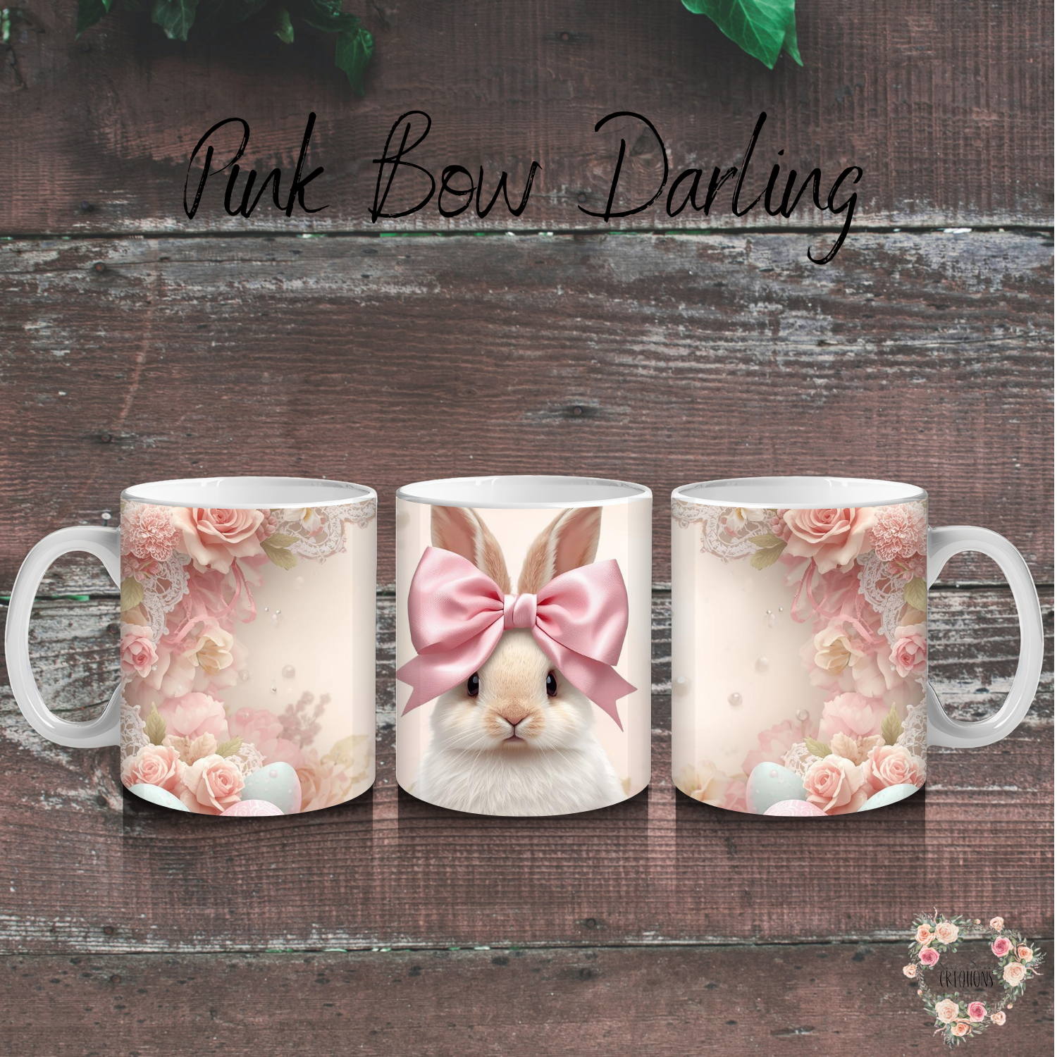 Pink Bow Darling Tumbler | Pastel Bunny Easter Cup (11–32oz)