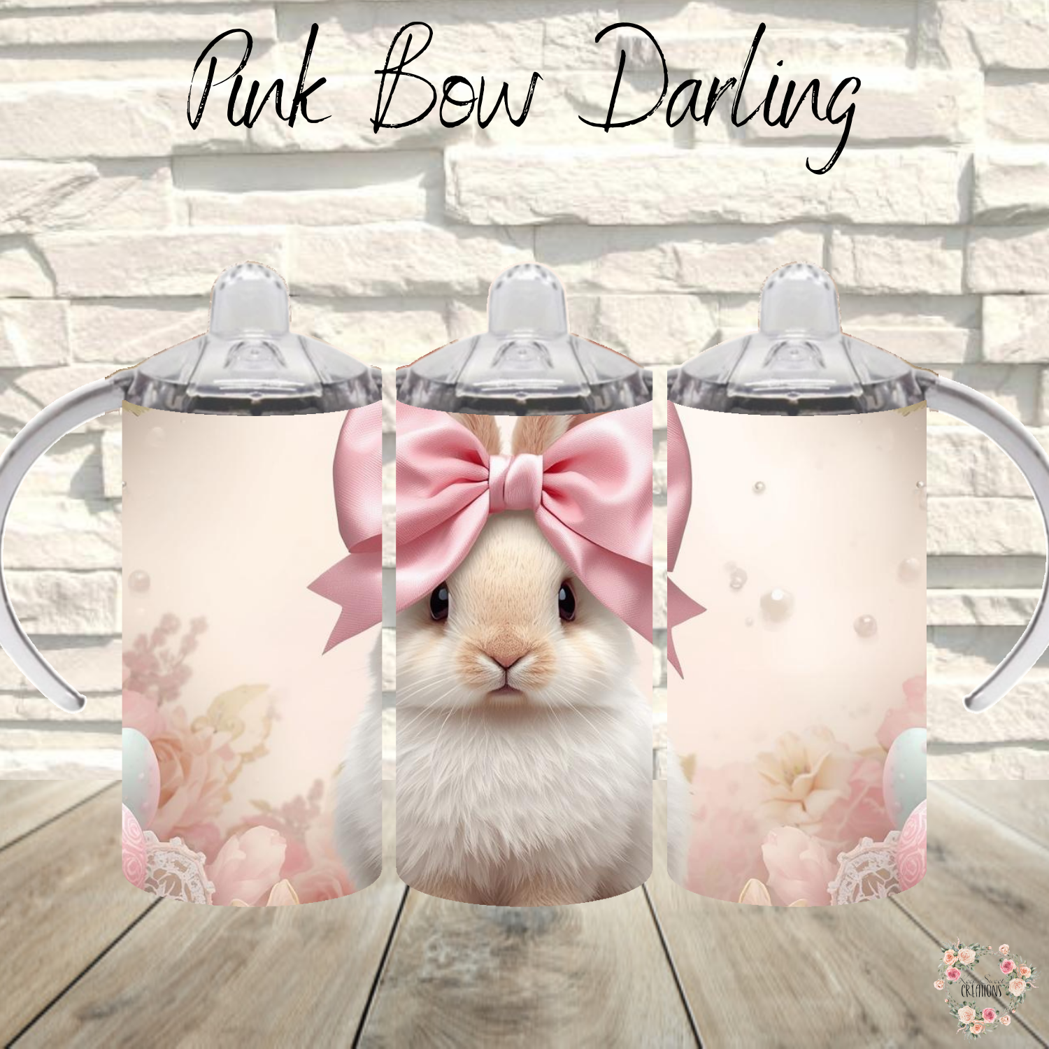 Pink Bow Darling Tumbler | Pastel Bunny Easter Cup (11–32oz)