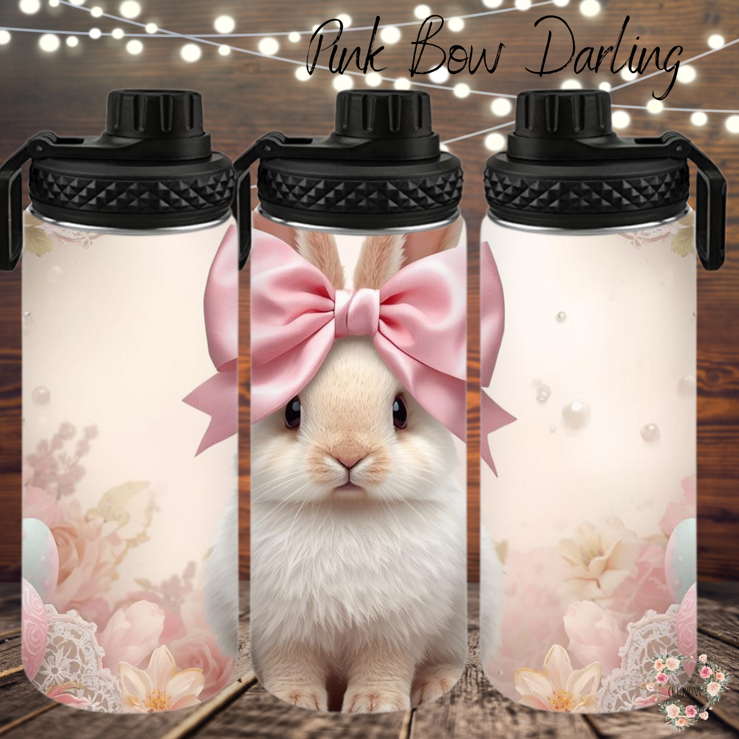 Pink Bow Darling Tumbler | Pastel Bunny Easter Cup (11–32oz)