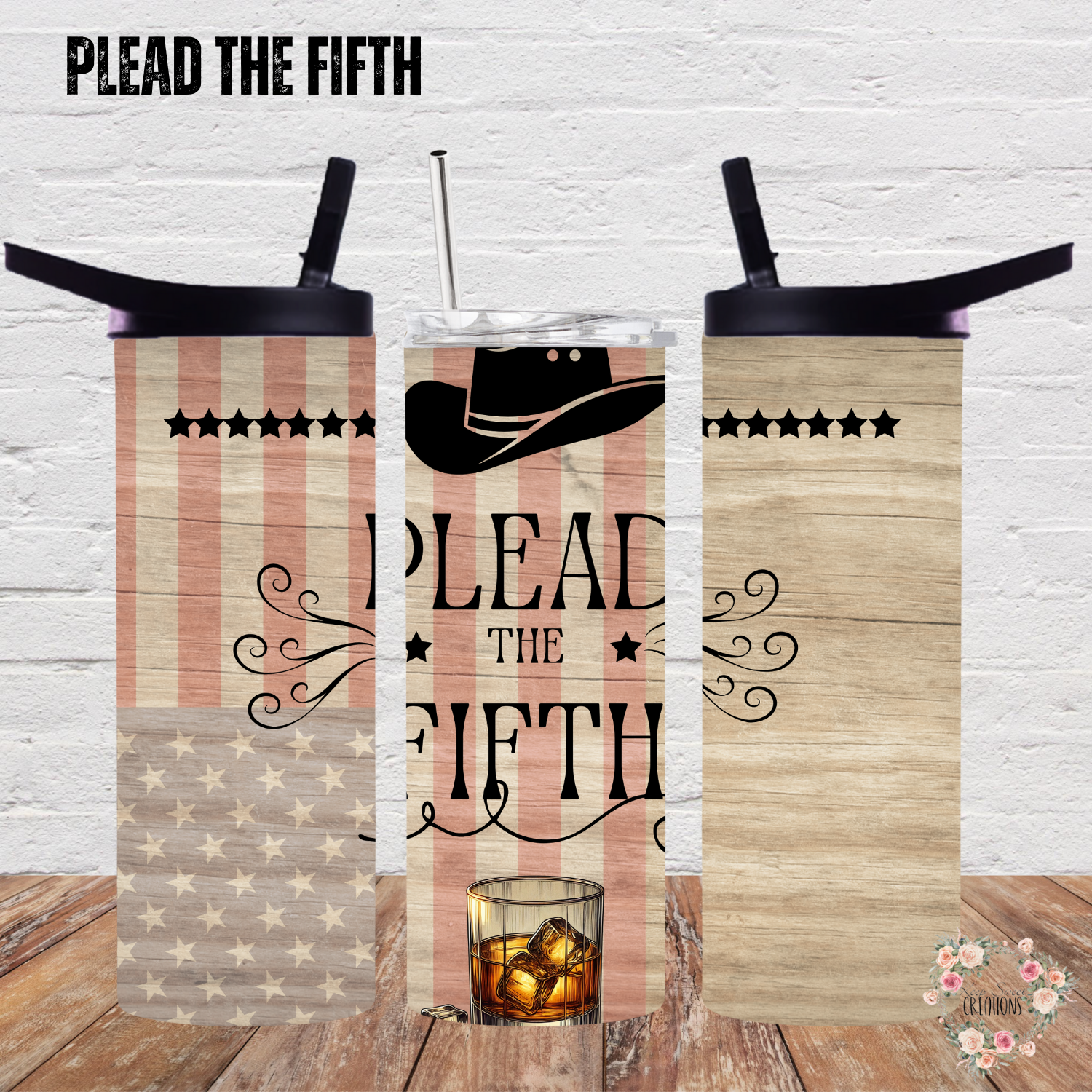 I Plead the Fifth Tumbler – Rustic Patriotic Cup | Funny Whiskey Gift | Stainless Steel Insulated Drinkware