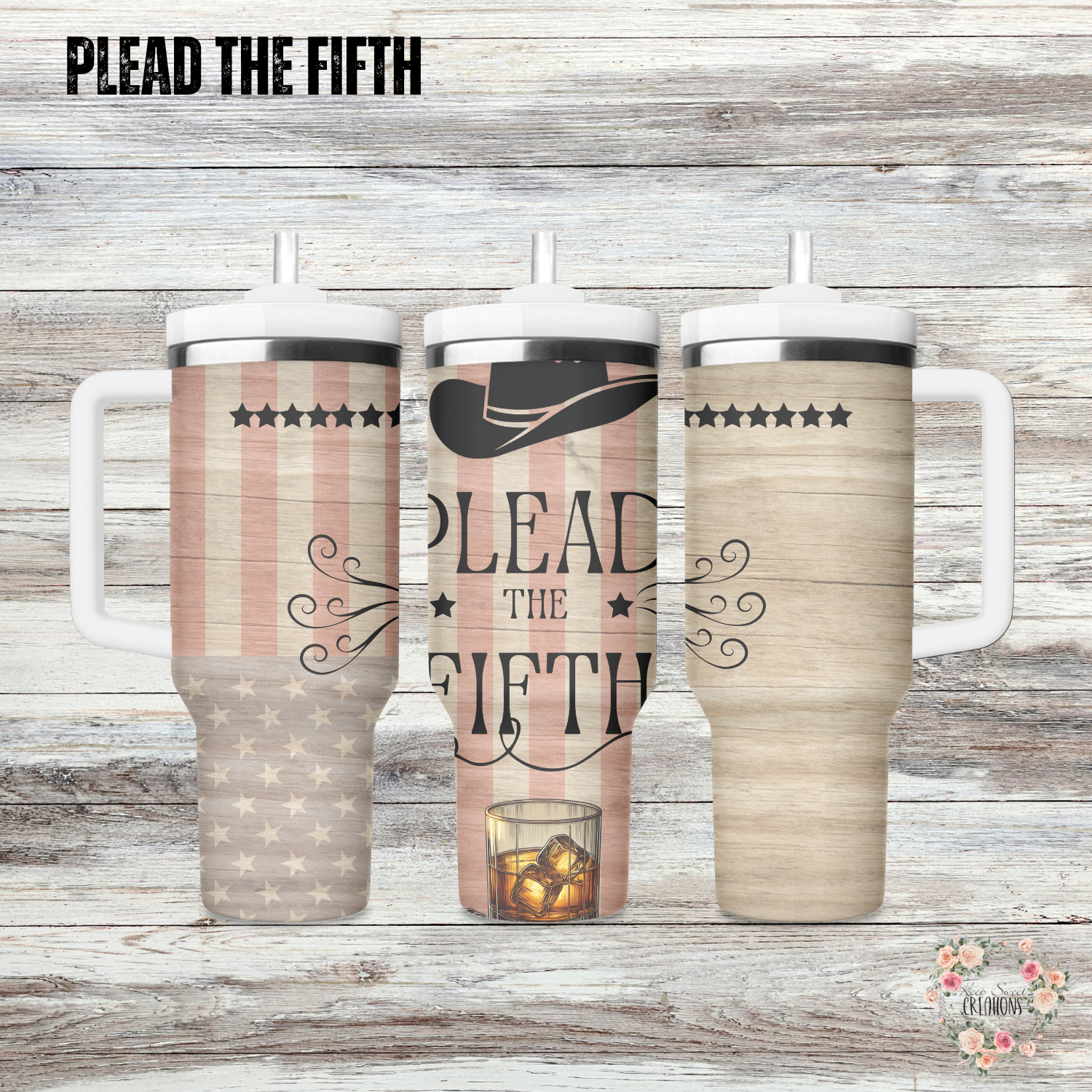 I Plead the Fifth Tumbler – Rustic Patriotic Cup | Funny Whiskey Gift | Stainless Steel Insulated Drinkware