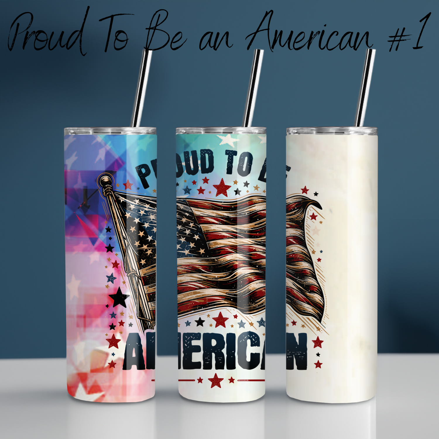 Patriotic Bold Flag Design | USA Pride Gift - (Proud to Be an American #1) Tumbler