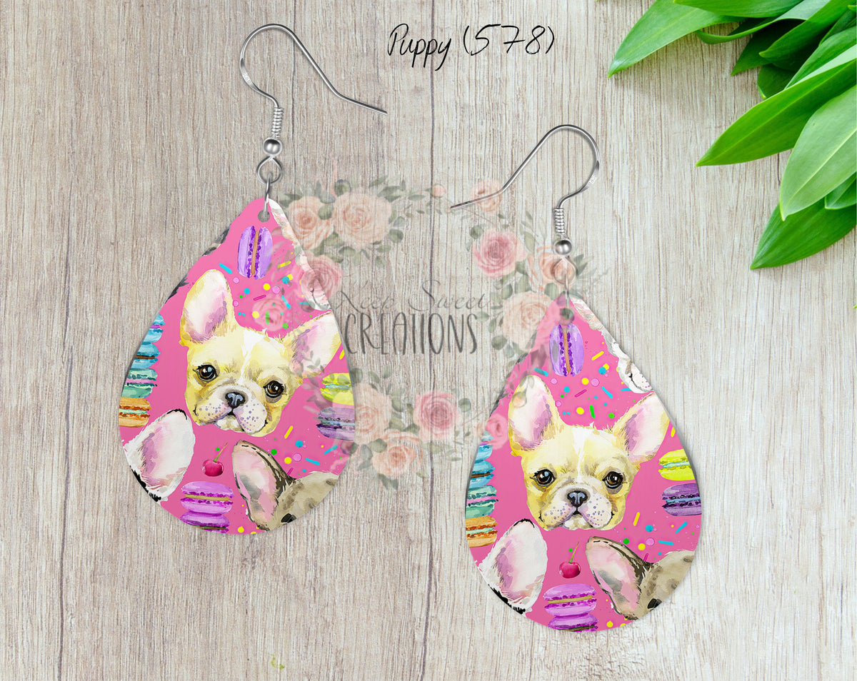 Teardrop Earrings – Stylish Sublimation Dangle Jewelry (Multiple Designs)